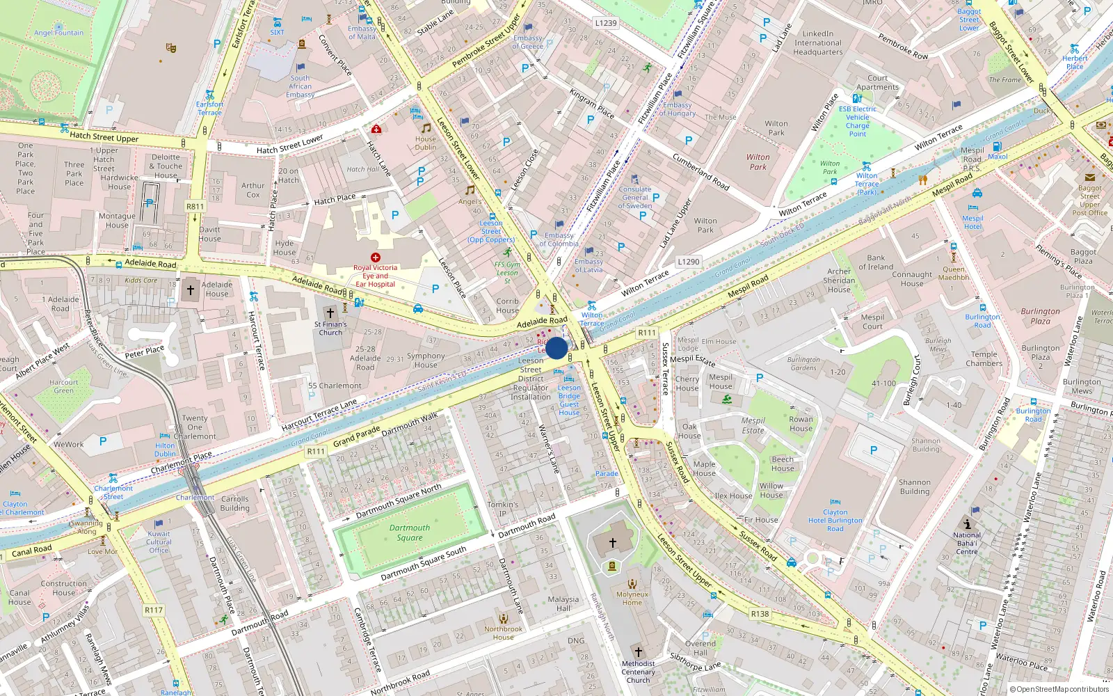 Overhead map showing the location of Apartment 67 Block A, Eglinton Place Eglinton Road, Donnybrook