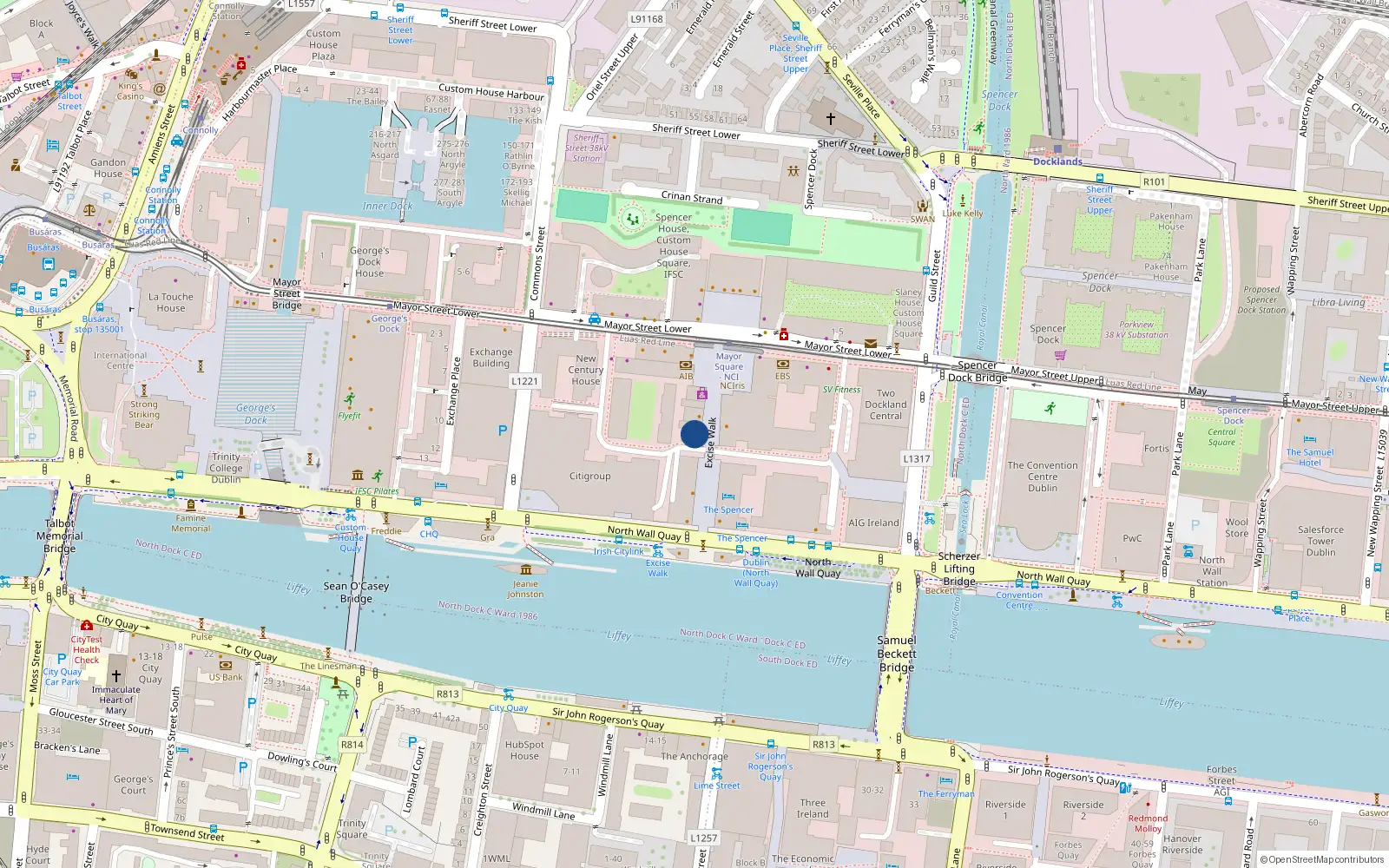 Overhead map showing the location of Apartment 7, Block 4 Ifsc, Clarion Quay