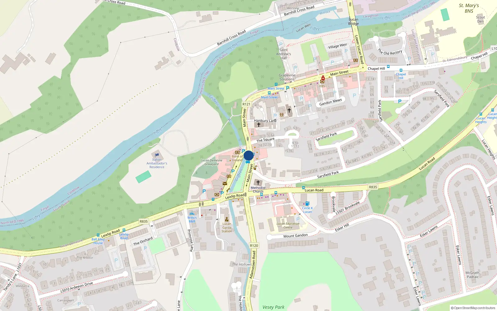 Overhead map showing the location of Apartment 77, The Platform, Lucan