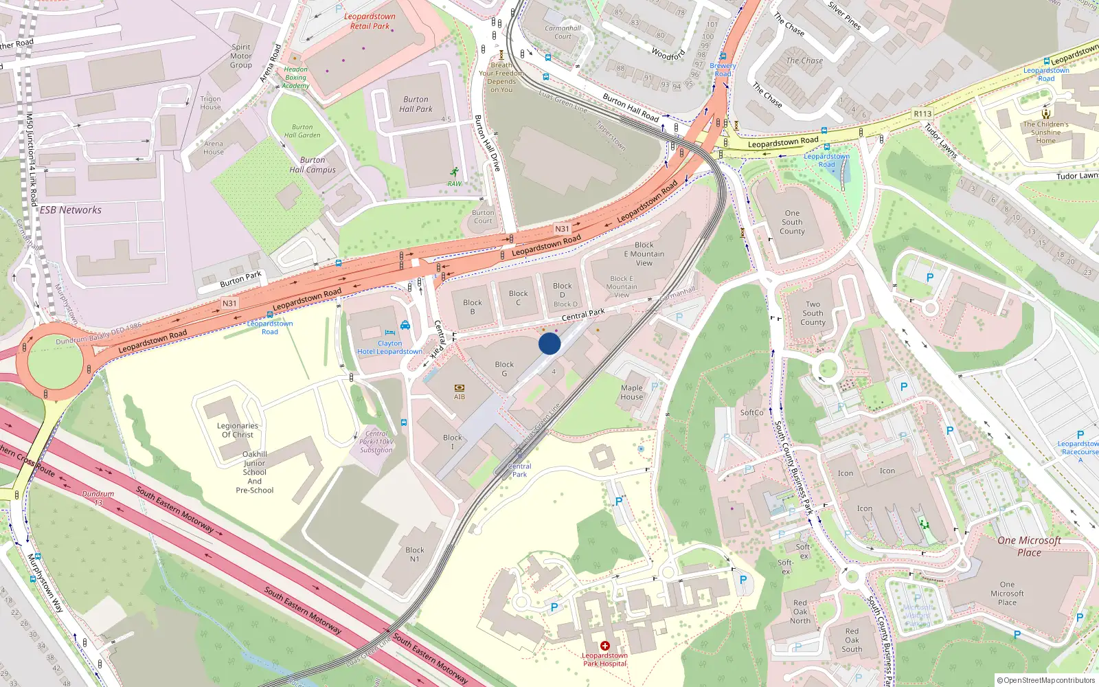 Overhead map showing the location of Apartment 814, Vantage East Central Park, Leopardstown