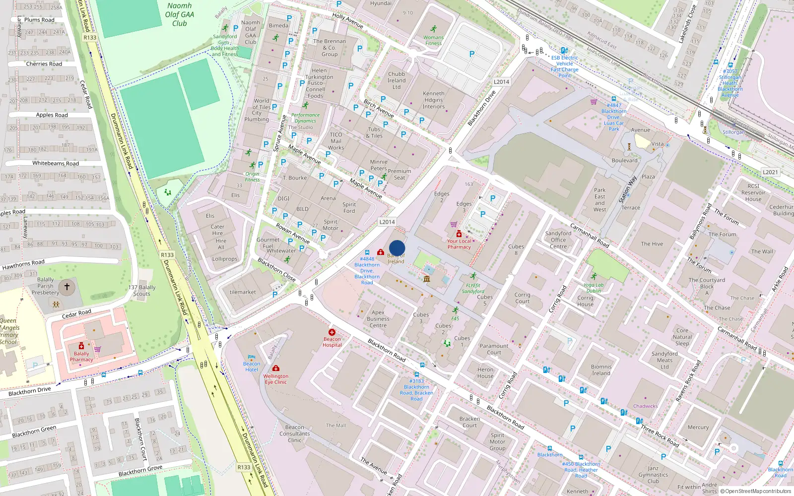 Overhead map showing the location of Apartment 831 the Gates, Beacon South Quarter, Sandyford