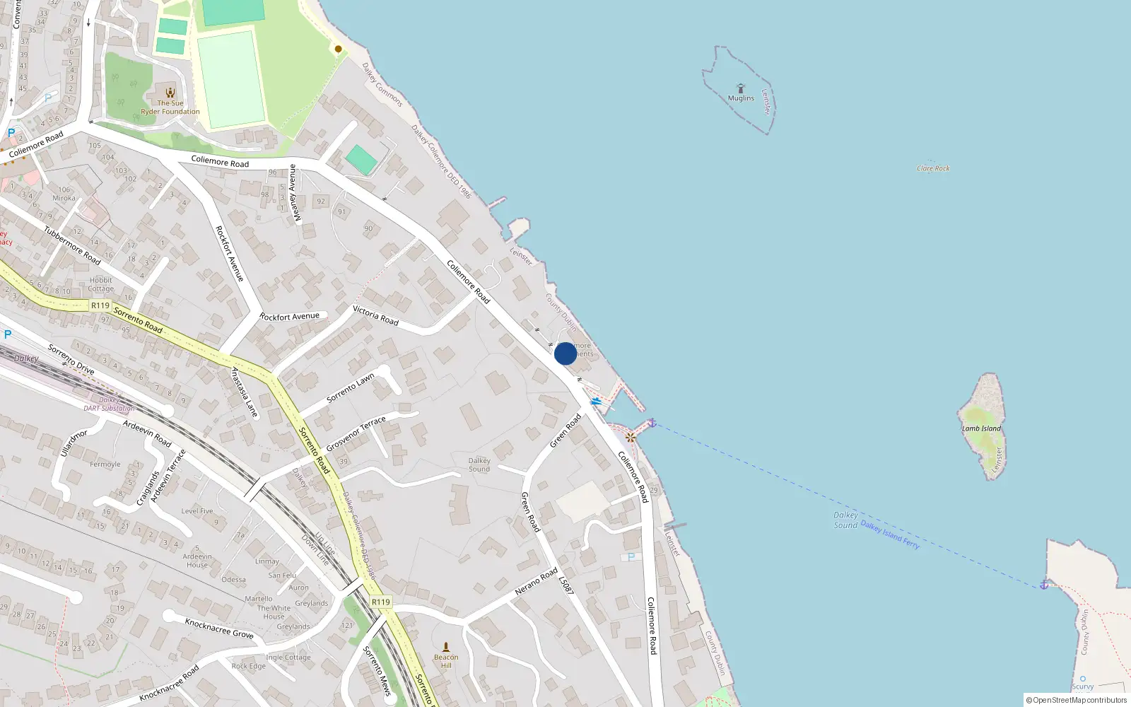 Overhead map showing the location of A96, Dalkey Commons, Dublin, Co. Dublin