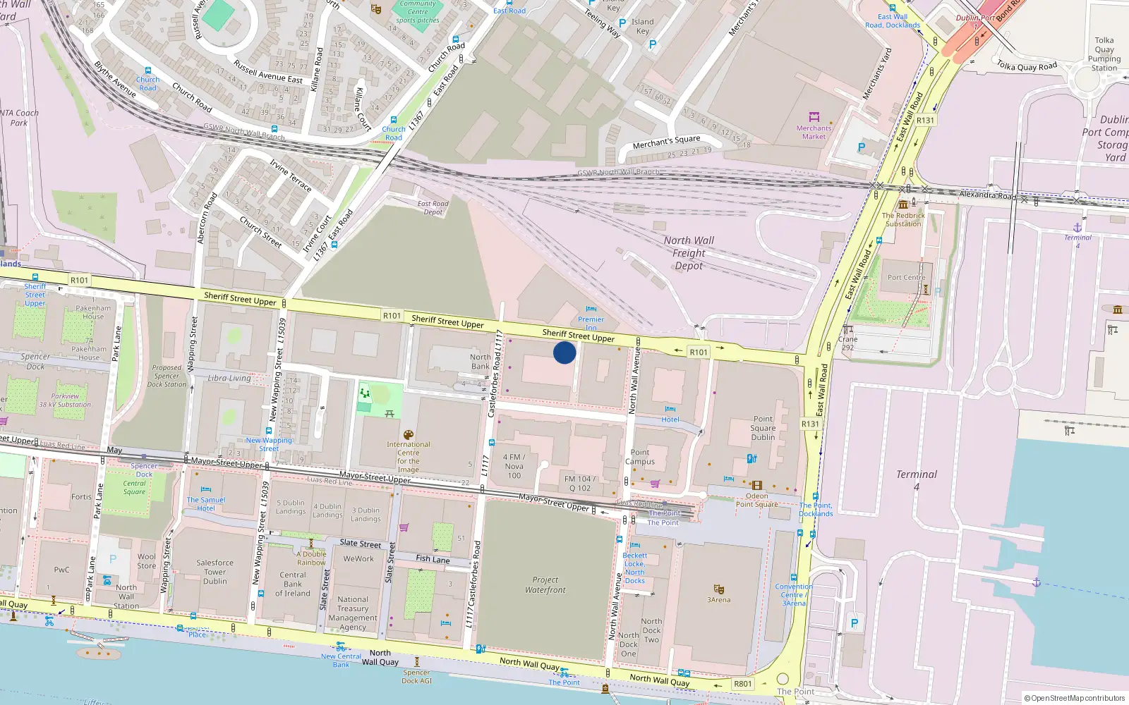 Overhead map showing the location of Apartment No 26, Castleforbes Square, Dublin 1