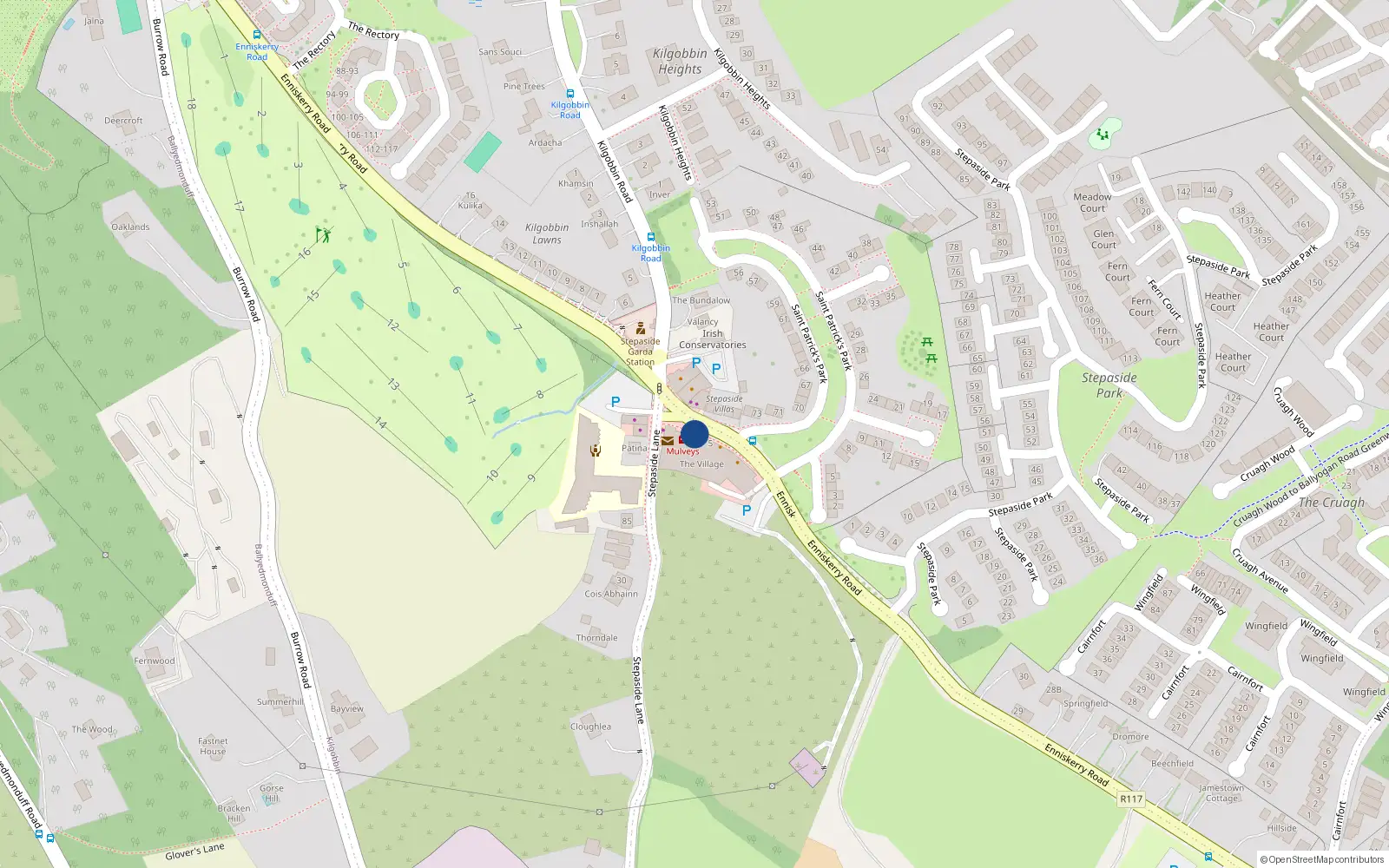 Overhead map showing the location of Apartment No. 3, 3 The Village, Stepaside