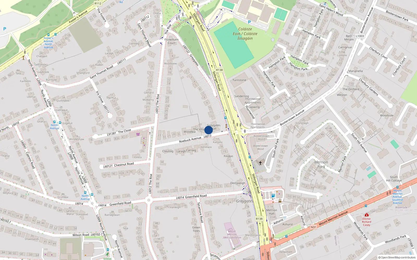 Overhead map showing the location of Apartment No. 7, Greysgate Hall, Mount Merrion