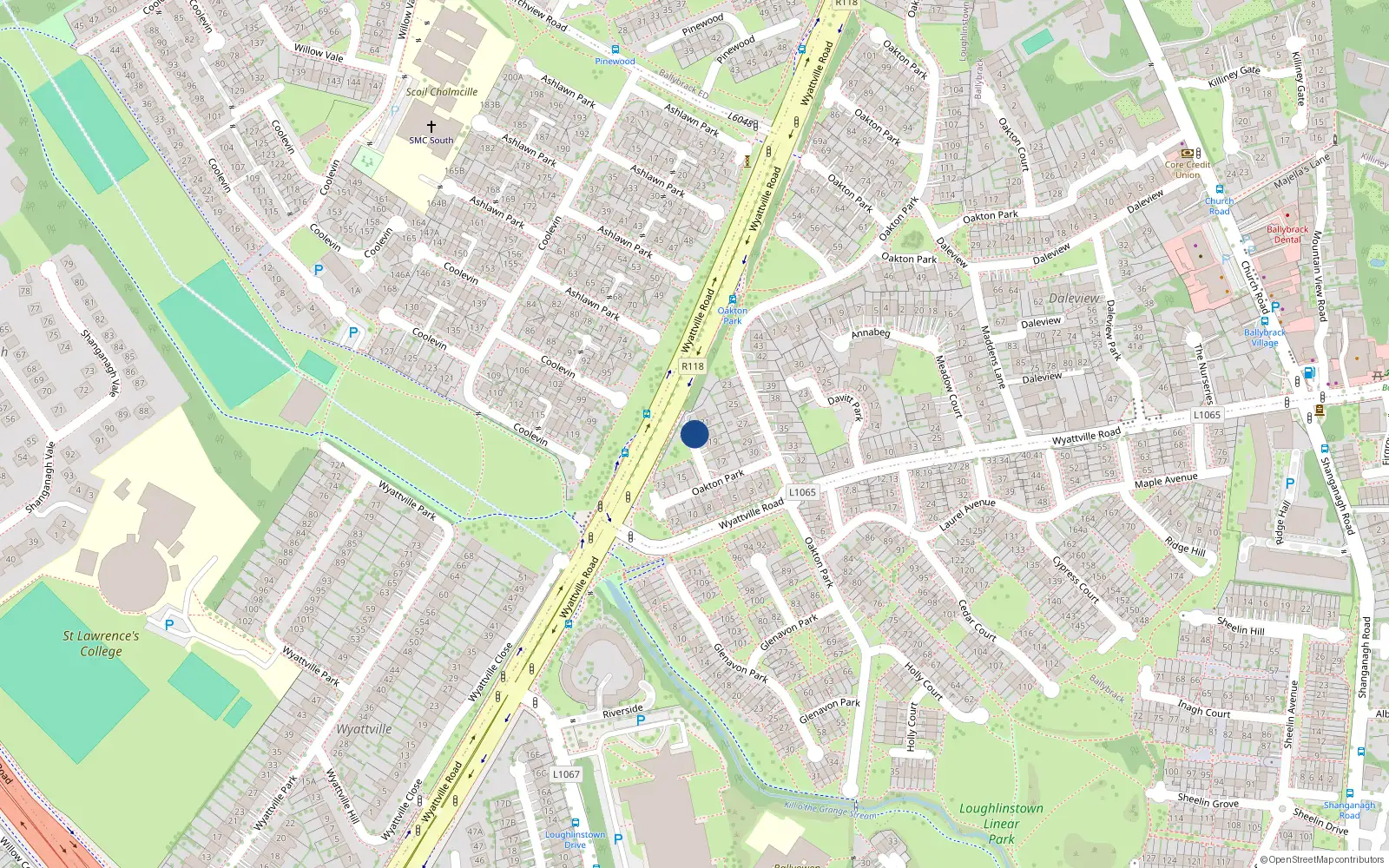 Overhead map showing the location of Apartment No. 7 the Groove, Kylemore, Killiney