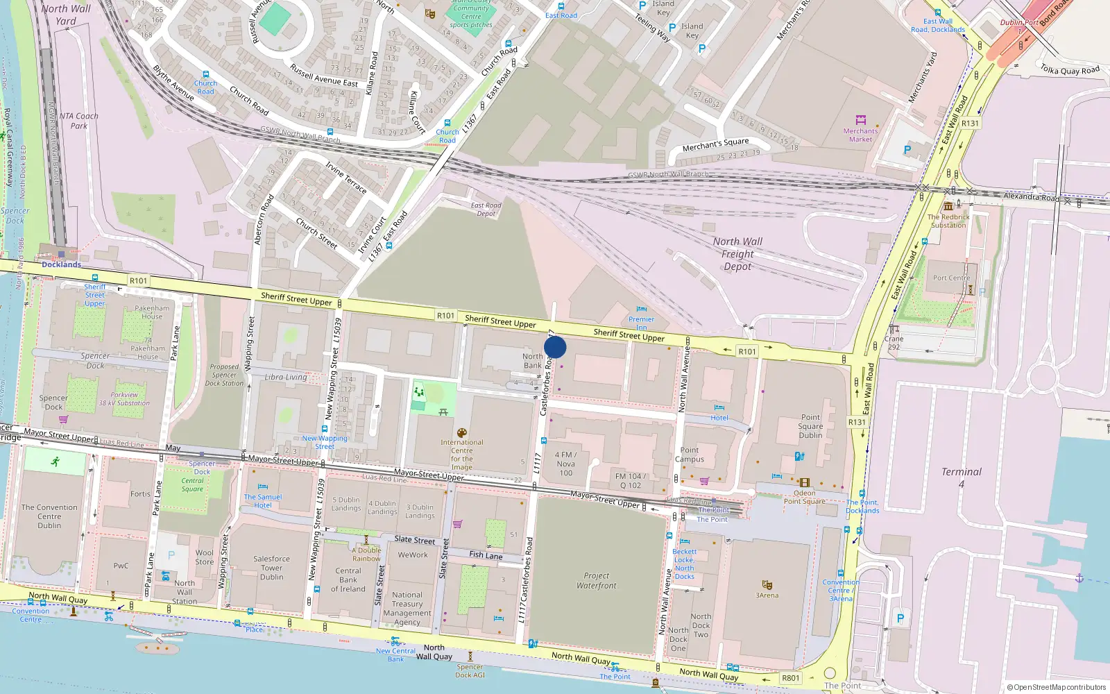 Overhead map showing the location of Apartment No 82, 82 Castleforbes Square, Dublin 1
