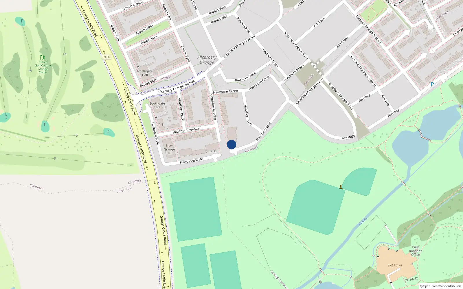 Overhead map showing the location of Apartments 1-37, Block 9 Corkagh Hall, Kilcarbery Grange