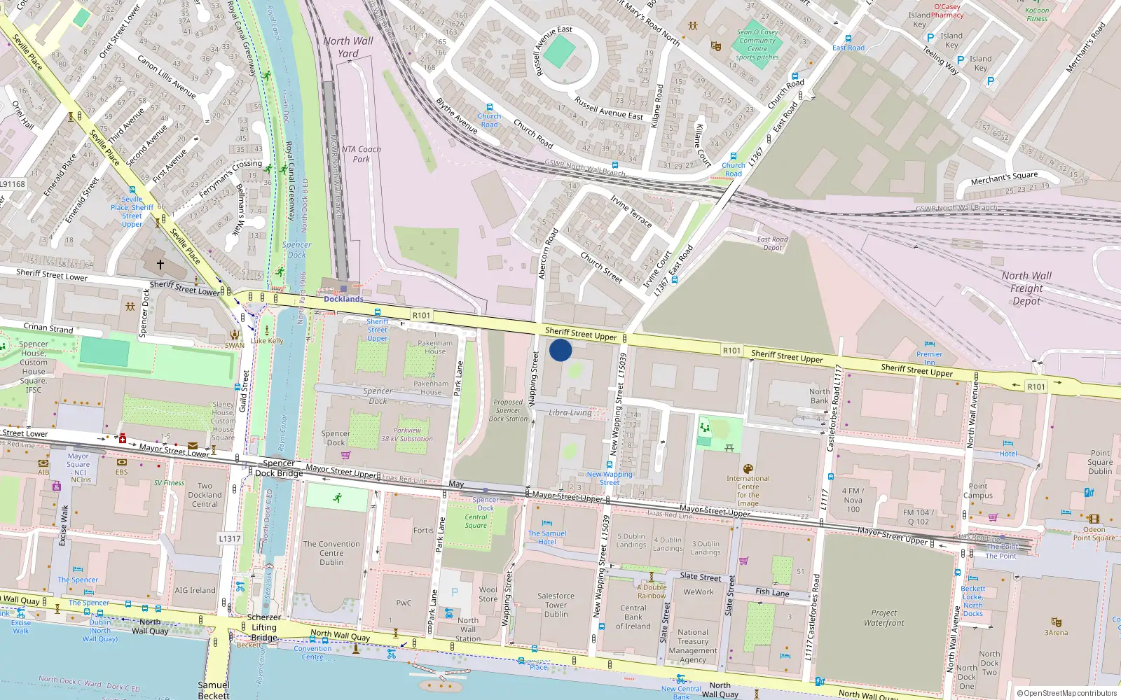 Overhead map showing the location of Apt 1, 57 Lr Dorset St, Dublin 1