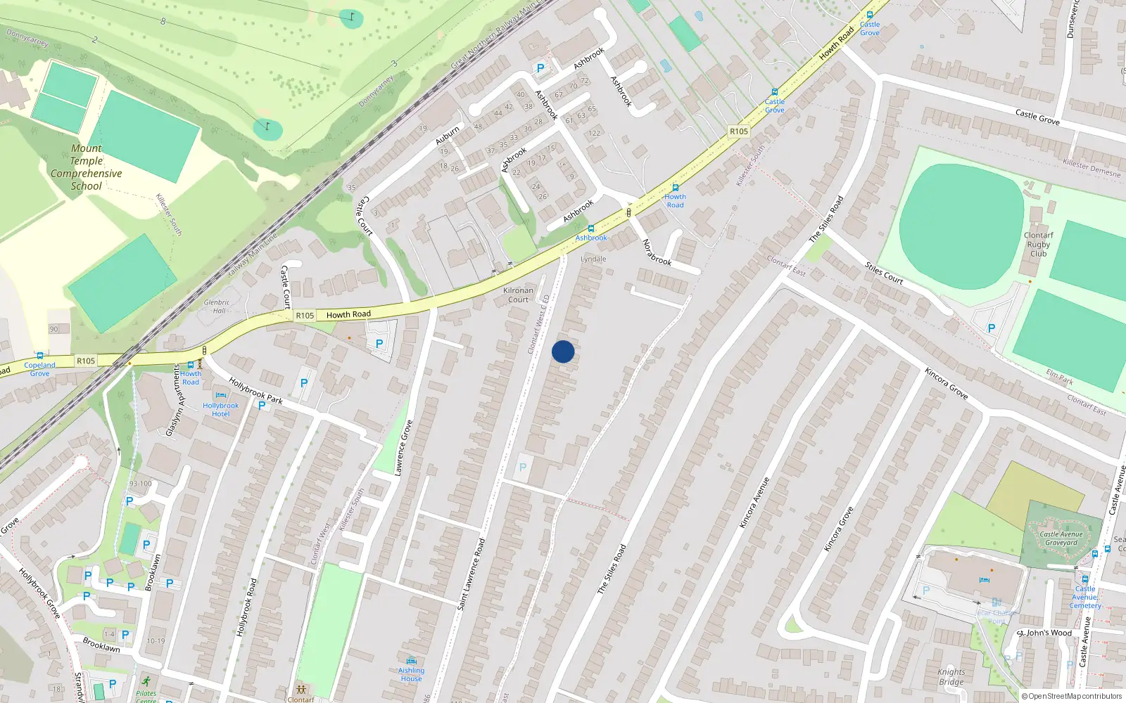 Overhead map showing the location of Apt 1, 75 St Laurences Road, Clontarf