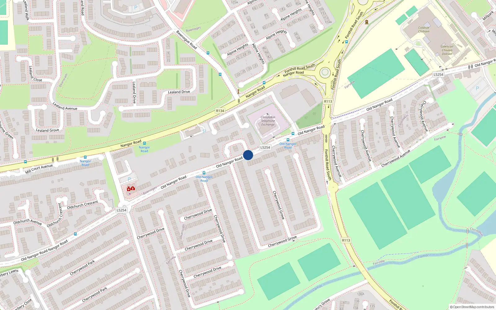 Overhead map showing the location of Apt 1 Mill Stone Hse, Old Nonger Road, Clondalkin