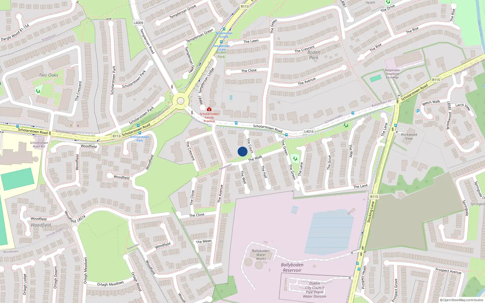 Overhead map showing the location of Apt. 1 the Court Block A1, Ballycullen Gate, 1 The Court, Dublin 16