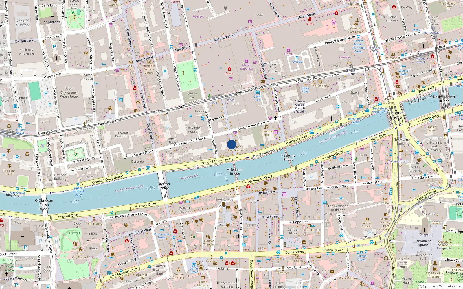 Overhead map showing the location of Apt 11, Bloom Lane, Dublin 1