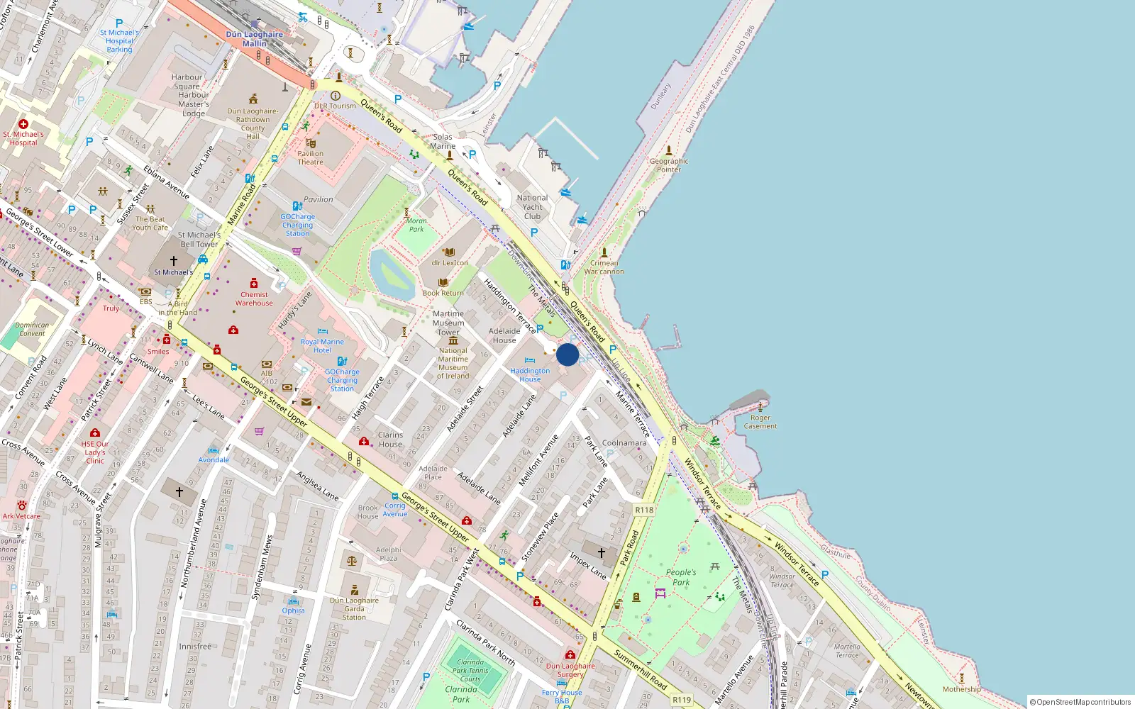 Overhead map showing the location of Apt 11 the Pierre, Victoria Terrace, Dun Laoghaire