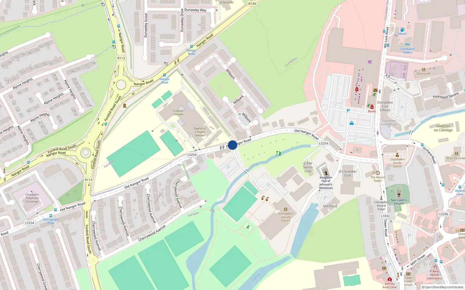 Overhead map showing the location of Apt 121 Millpark, Nangor Road Old, Clondalkin