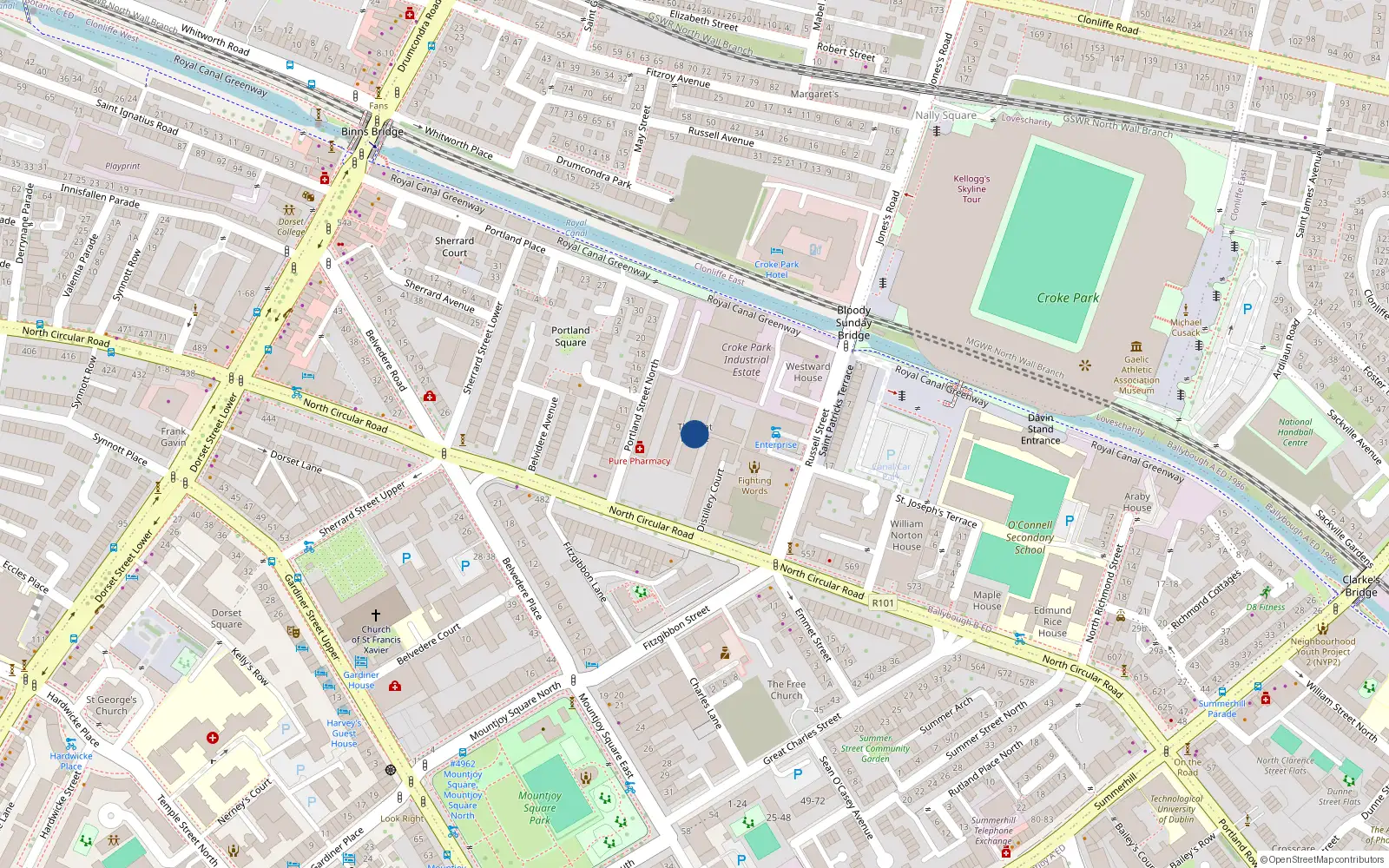 Overhead map showing the location of Apt 13, The Oat House, Bakers Yard