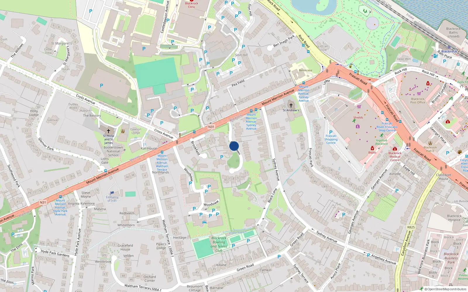 Overhead map showing the location of Apt 136 Brooklawn, East Clontarf, 136 Brooklawn, Brooklawn Dublin 3