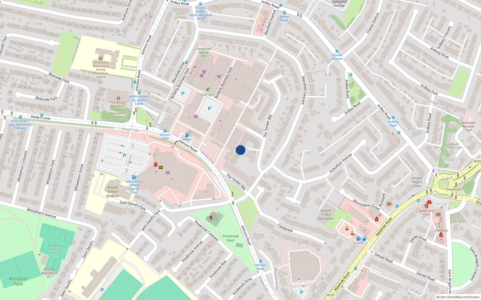 Overhead map showing the location of Apt 137, Timber Mills, Kilmore Road Dublin 5