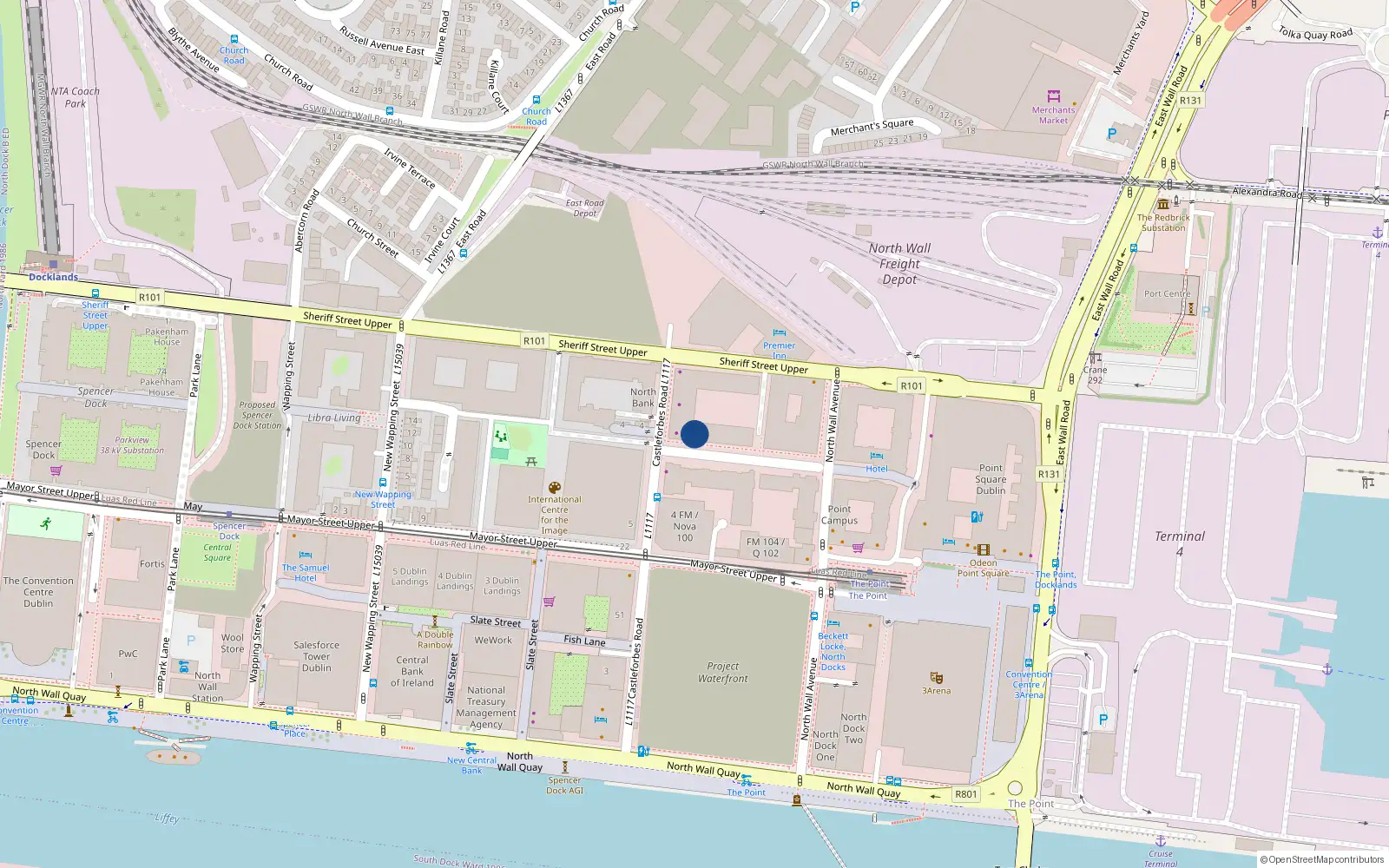 Overhead map showing the location of Apt 149, Castleforbes Square, Dublin 1