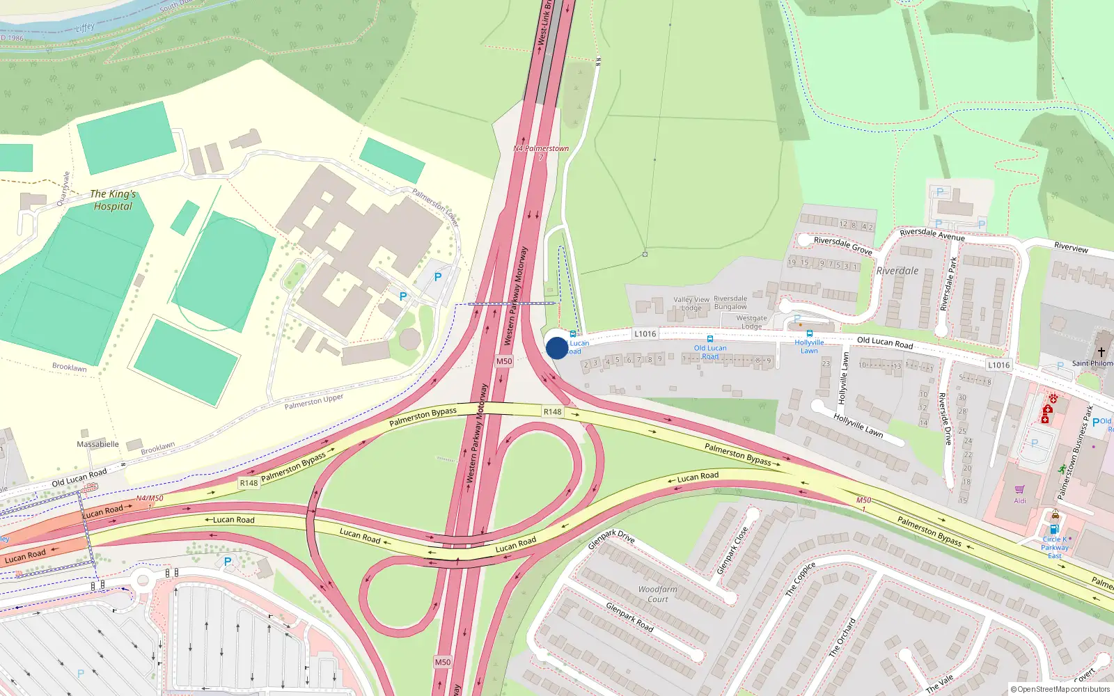 Overhead map showing the location of Apt 16 Chapel View, Old Lucan Road, Lucan