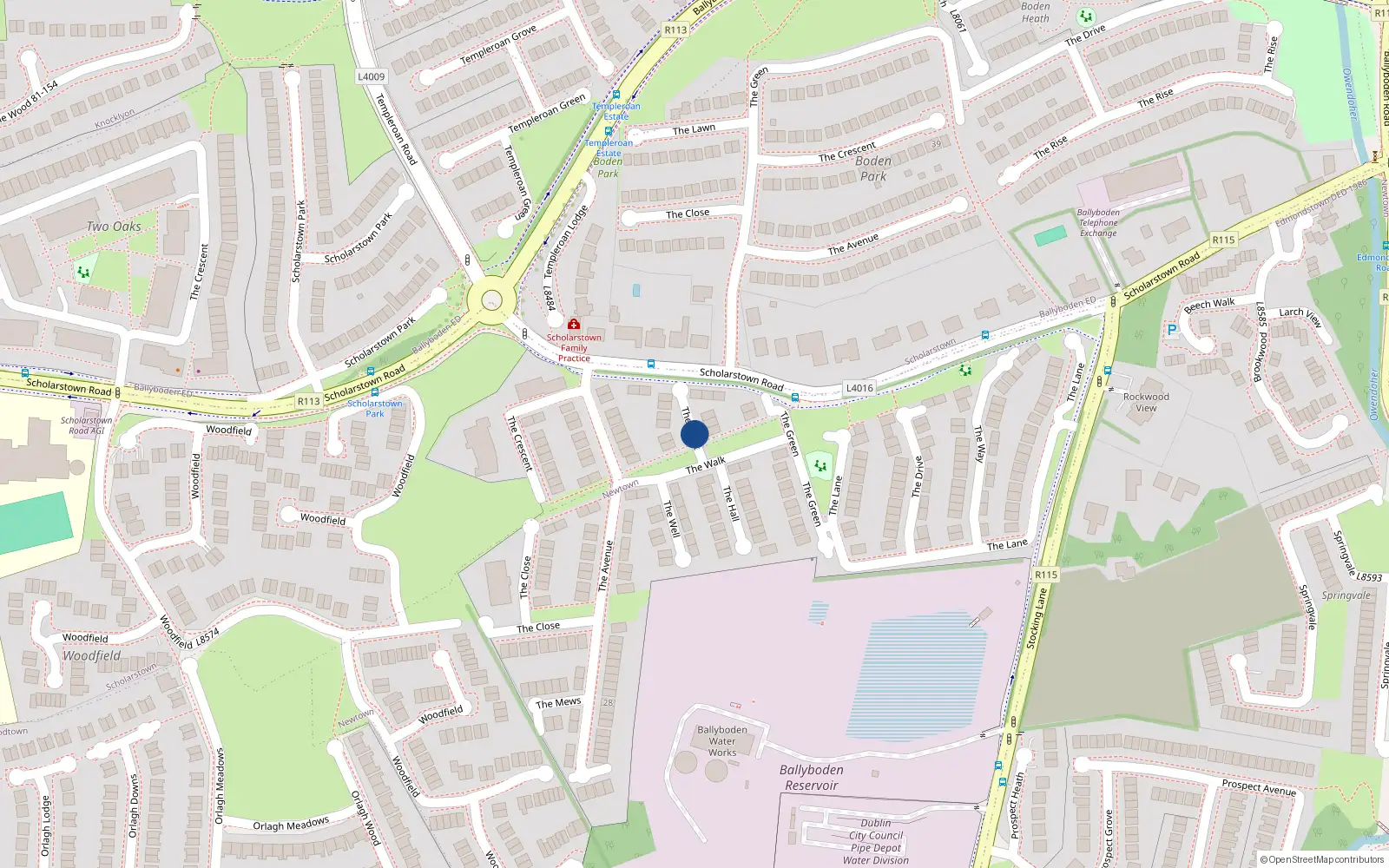 Overhead map showing the location of Apt. 16 the Court Block B, Ballycullen Gate, 16 The Court, Ballycullen