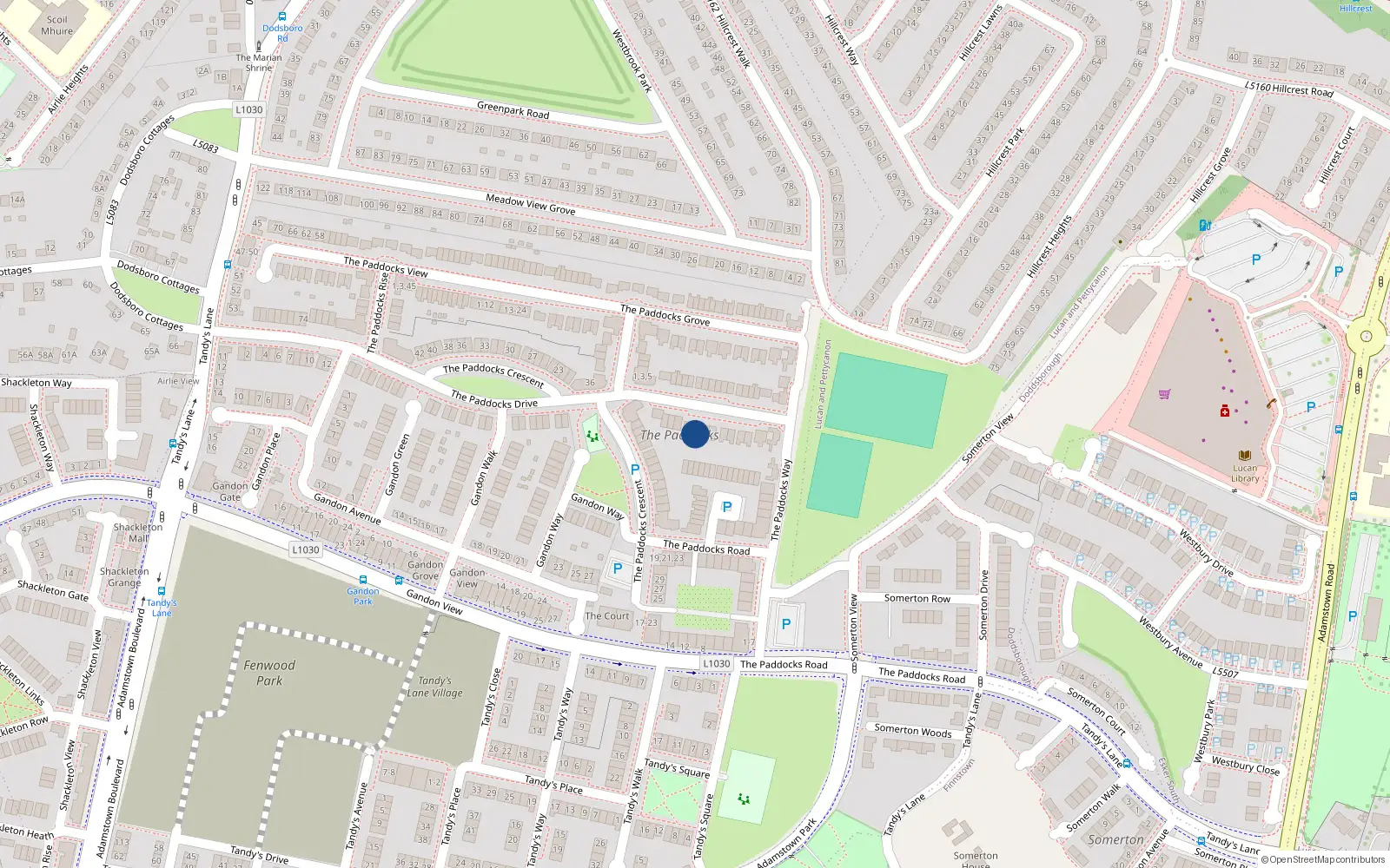 Overhead map showing the location of Apt 17, 17 The Paddocks Drive, Lucan