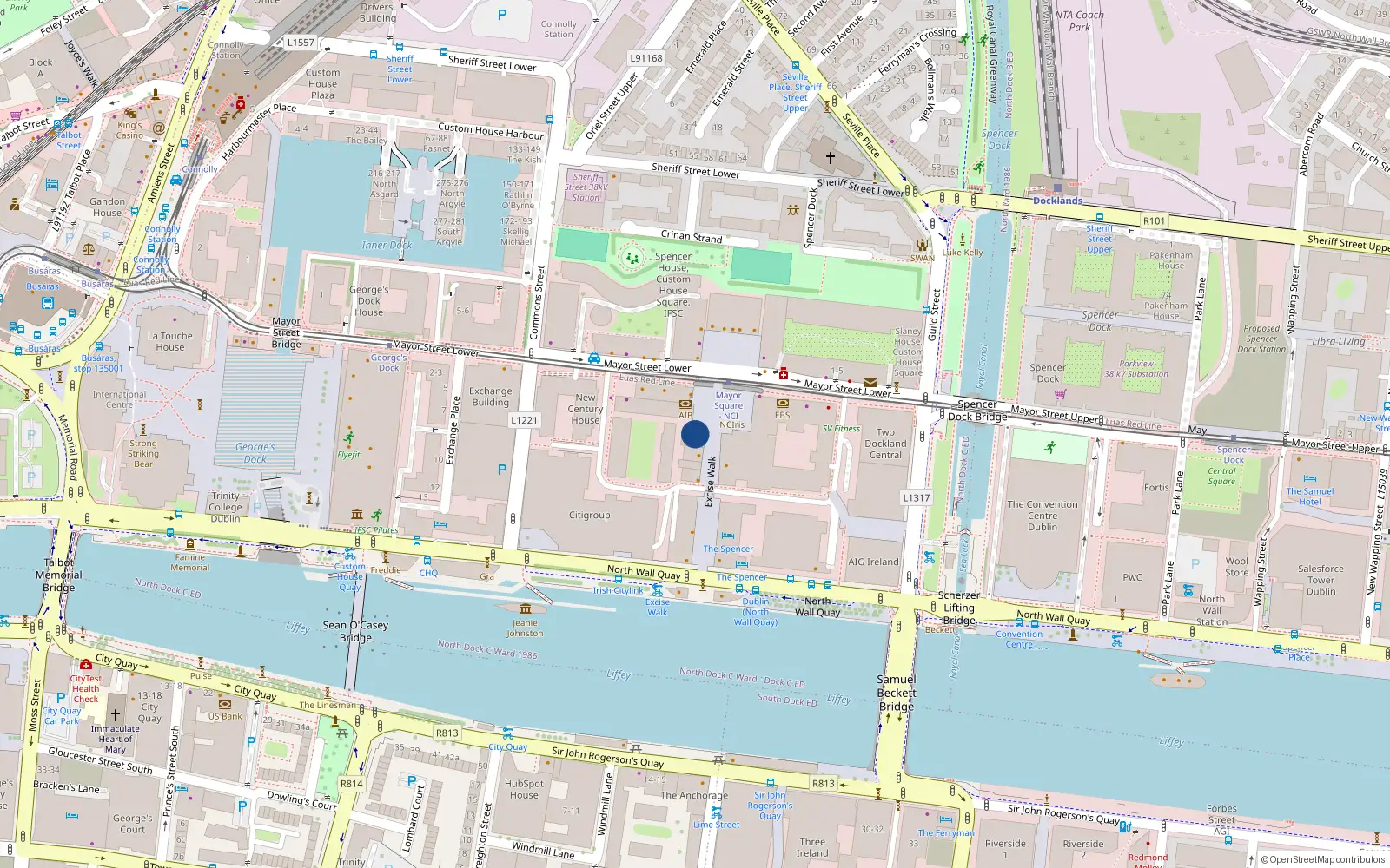 Overhead map showing the location of Apt 2, Block 6 Clarion Quay, Dublin 1