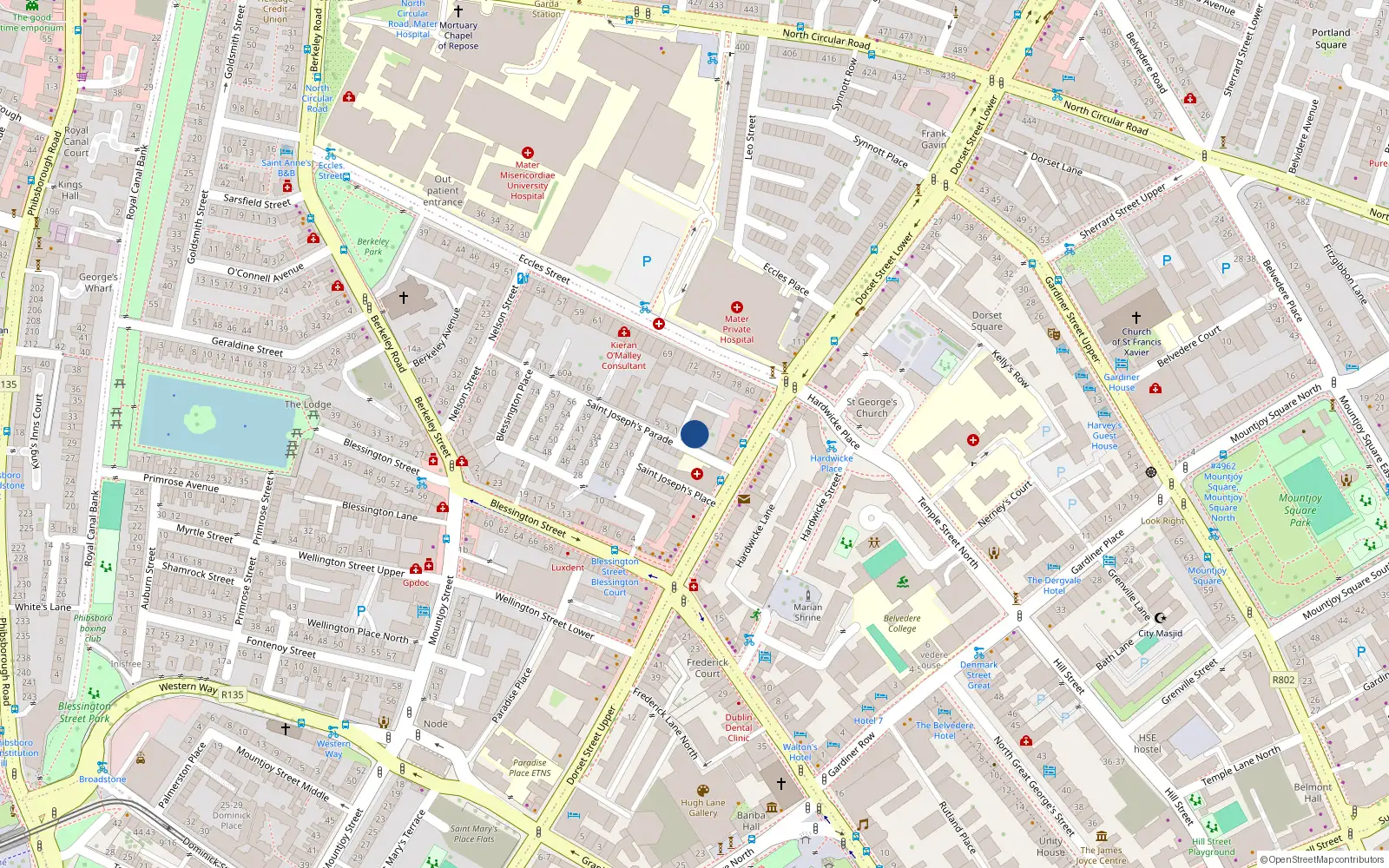 Overhead map showing the location of Apt 2, James Byrne Court, Dublin 1