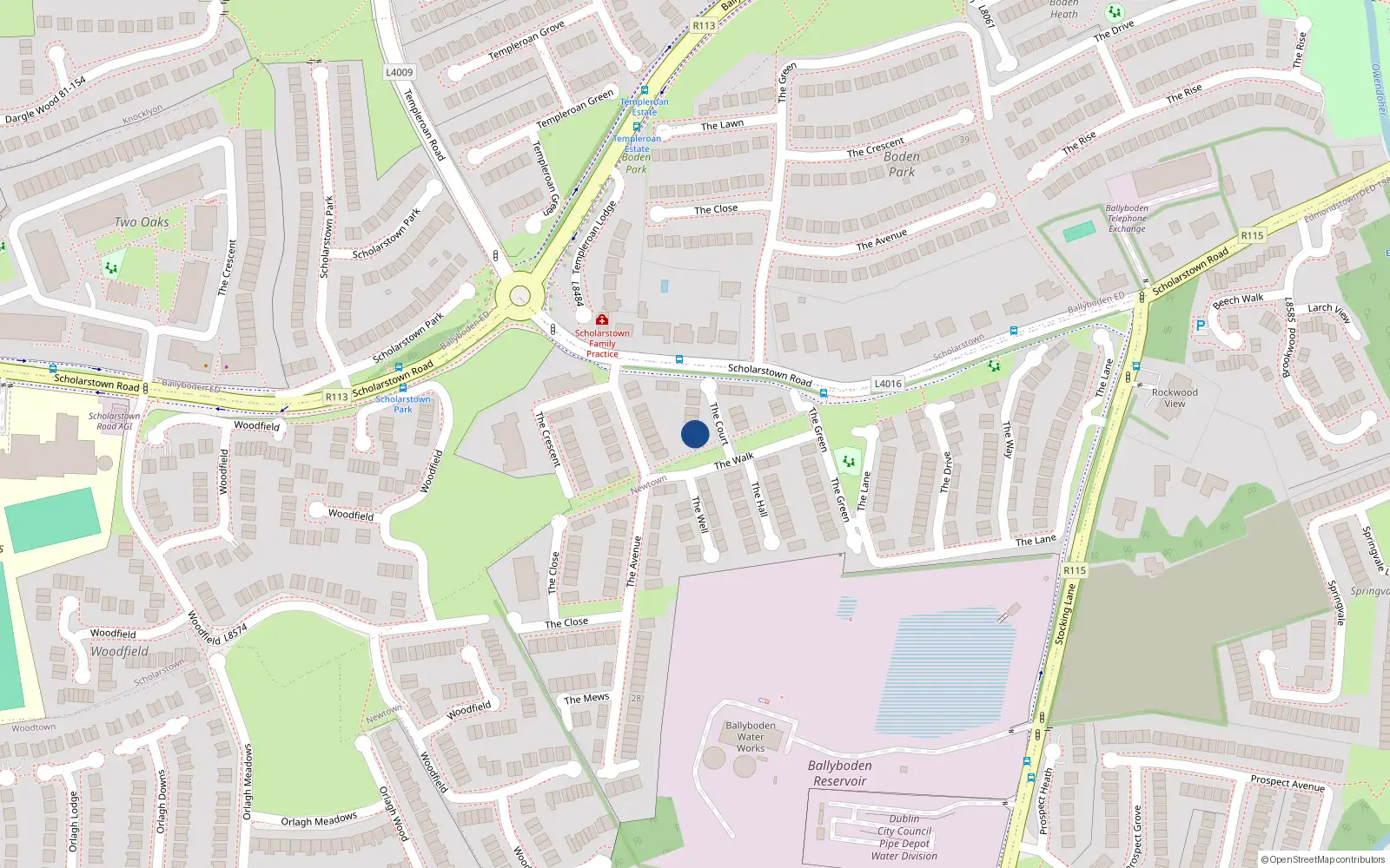 Overhead map showing the location of Apt. 2 the Court Block A1, Ballycullen Gate, 2 The Court, Dublin 16