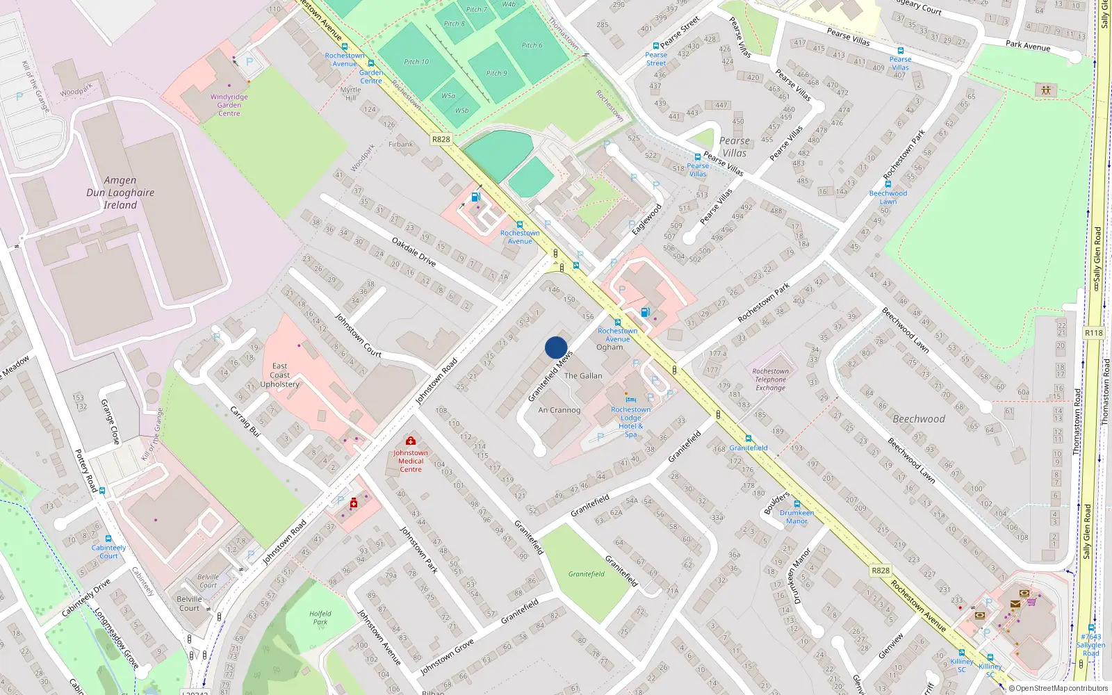 Overhead map showing the location of Apt 21 Block D Granitefield Mews, Dun Laoghaire, Co Dublin