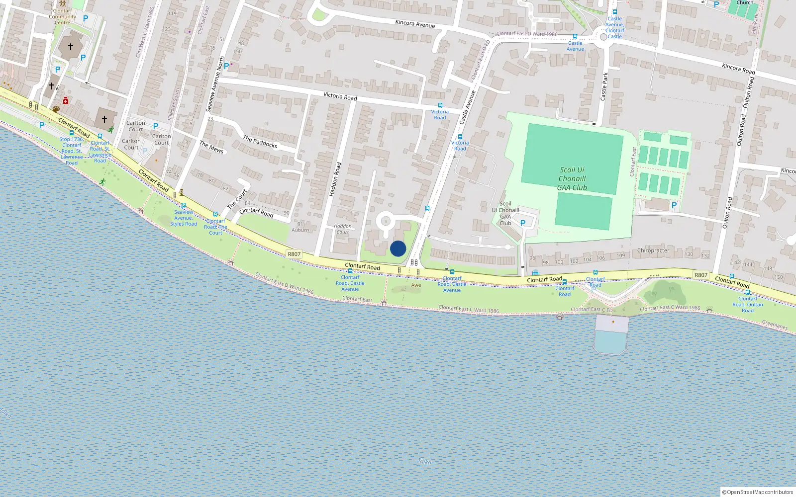 Overhead map showing the location of Apt 21 the Spinaker, Alverno, Castle Avenue