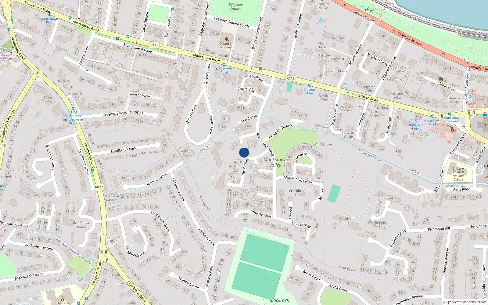 Overhead map showing the location of Apt 23 the Alders, Monkstown Valley, Monkstown