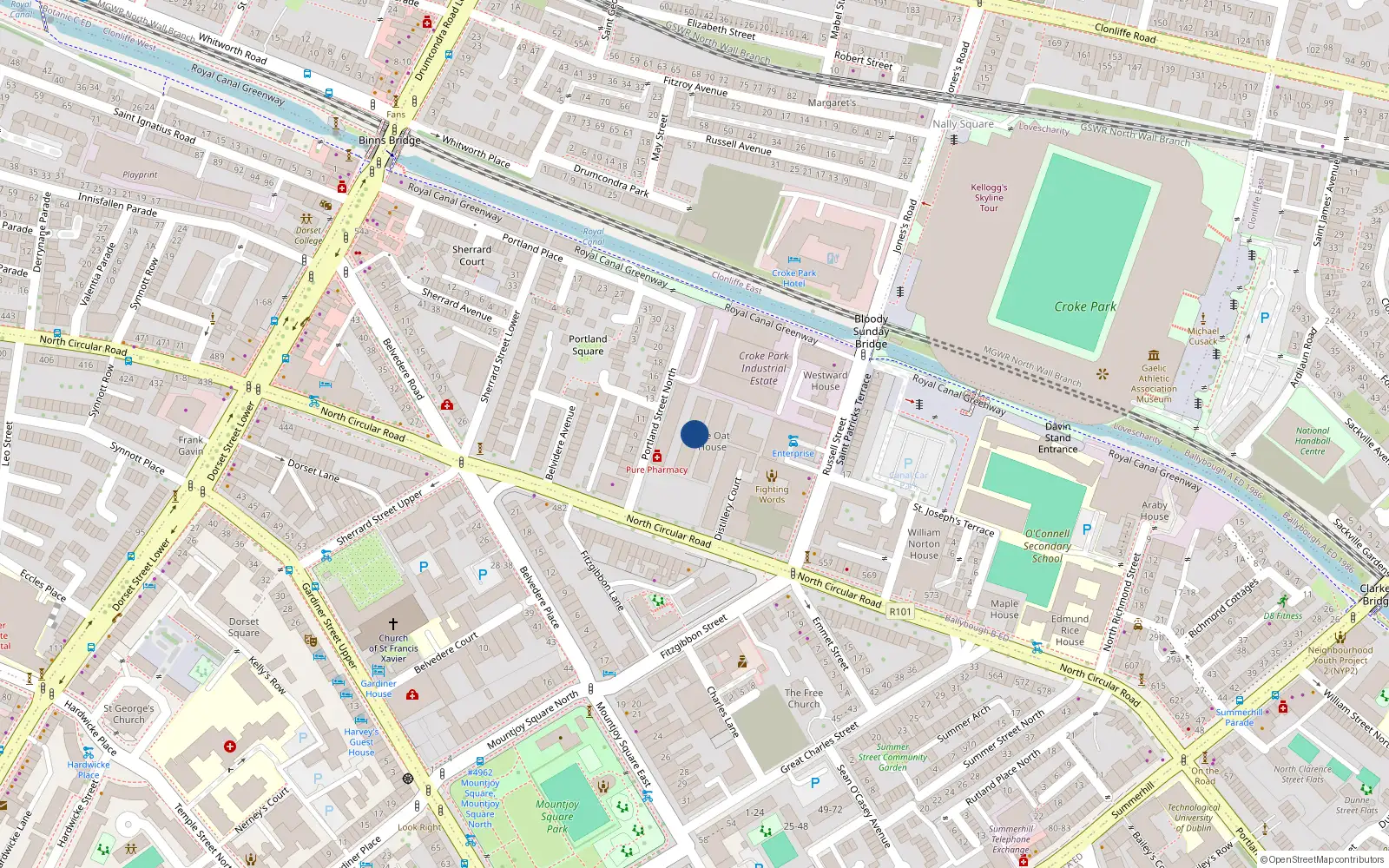 Overhead map showing the location of Apt 23, The Wheat Barn, Bakers Yard