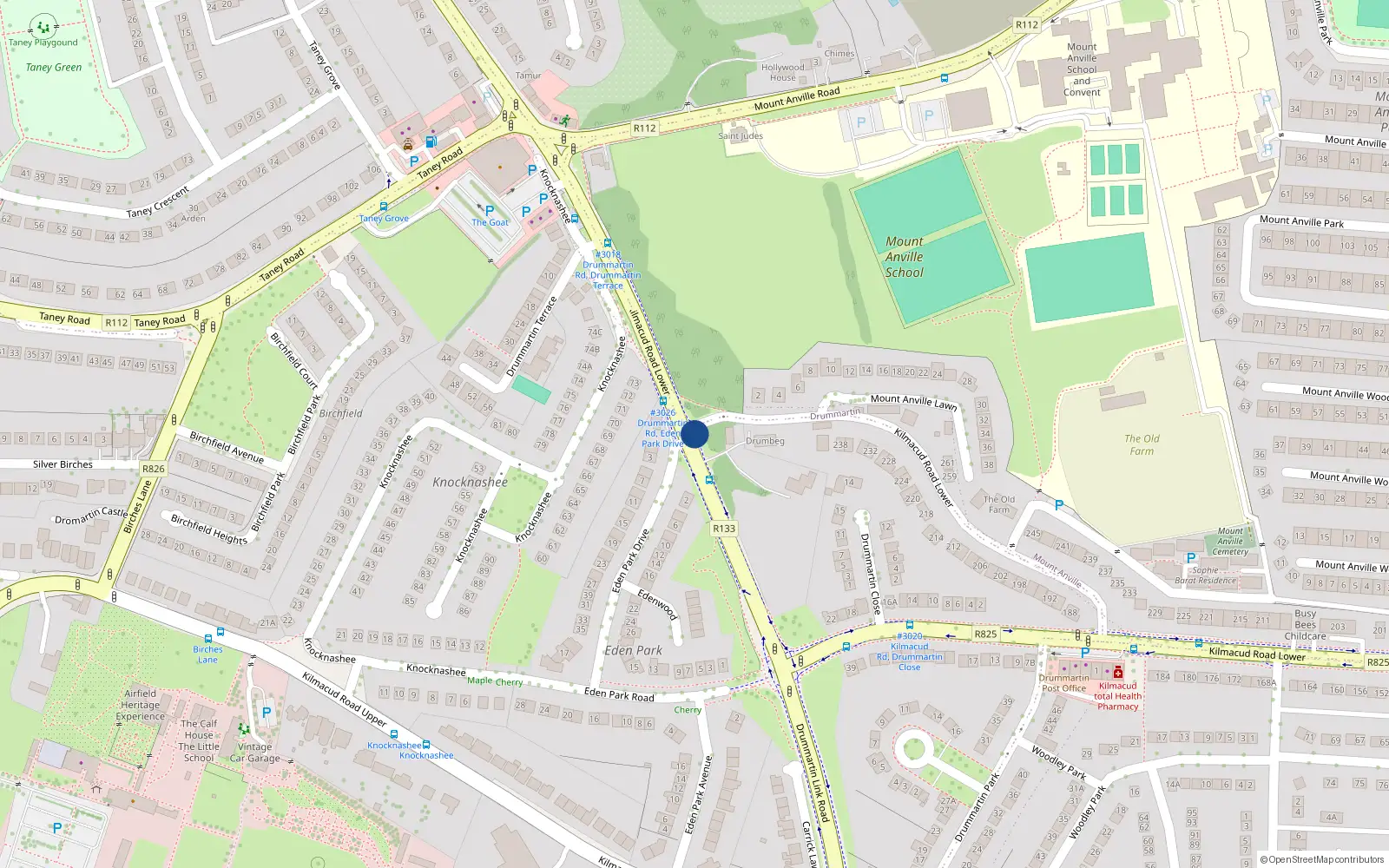 Overhead map showing the location of Apt. 255 the Alder, Trimbleston, Goatstown Road