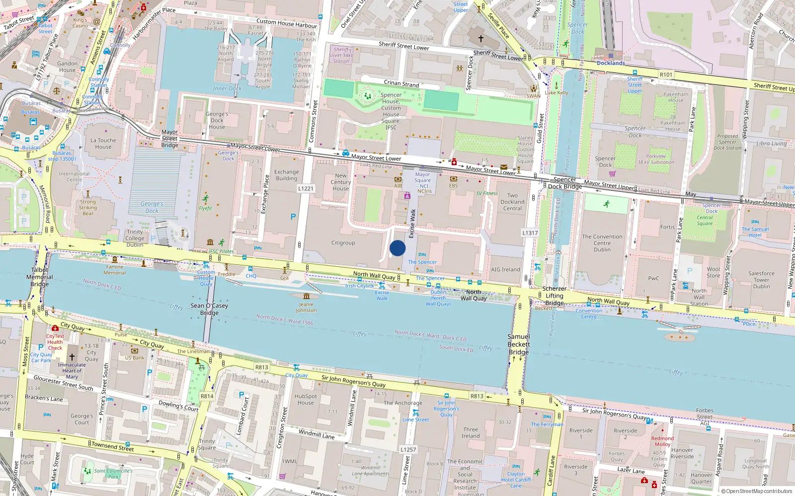 Overhead map showing the location of Apt 3, Block 2 Clarion Quay, Dublin 1