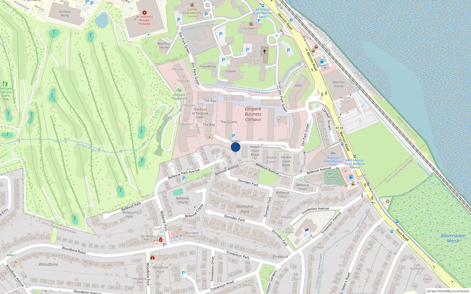Overhead map showing the location of Apt 3, Block 7, Gallery Quay Dublin 4