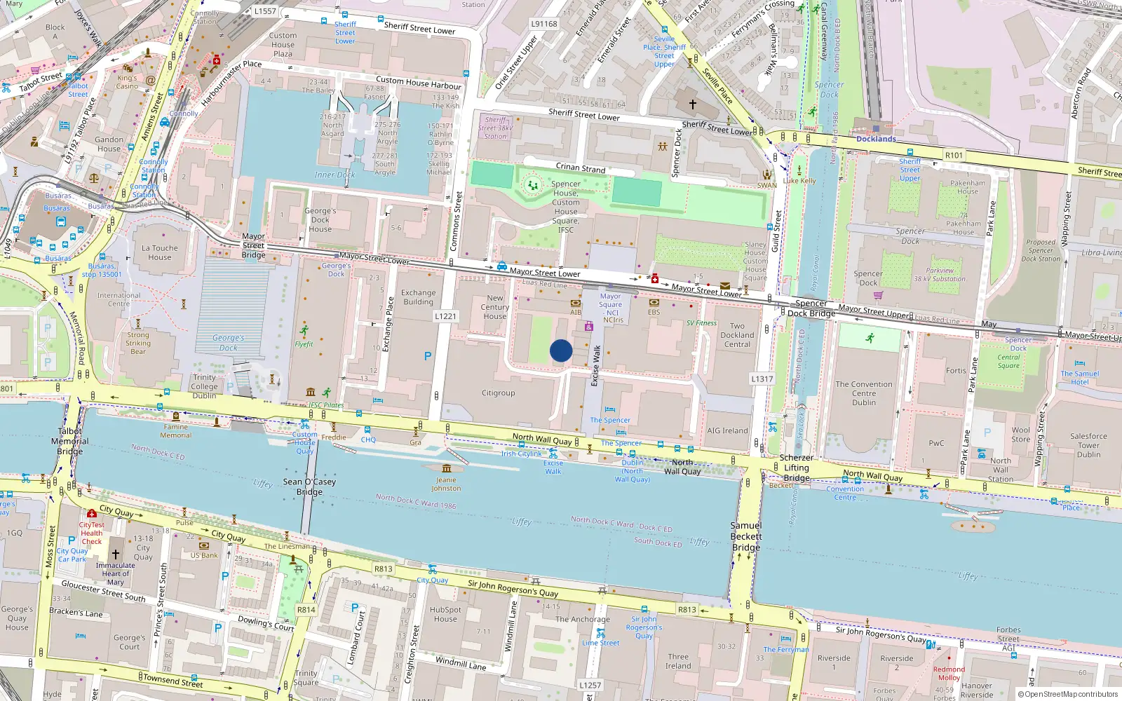Overhead map showing the location of Apt 3 Block 8, Clarion Quay Apts, Nothwall Dublin 1