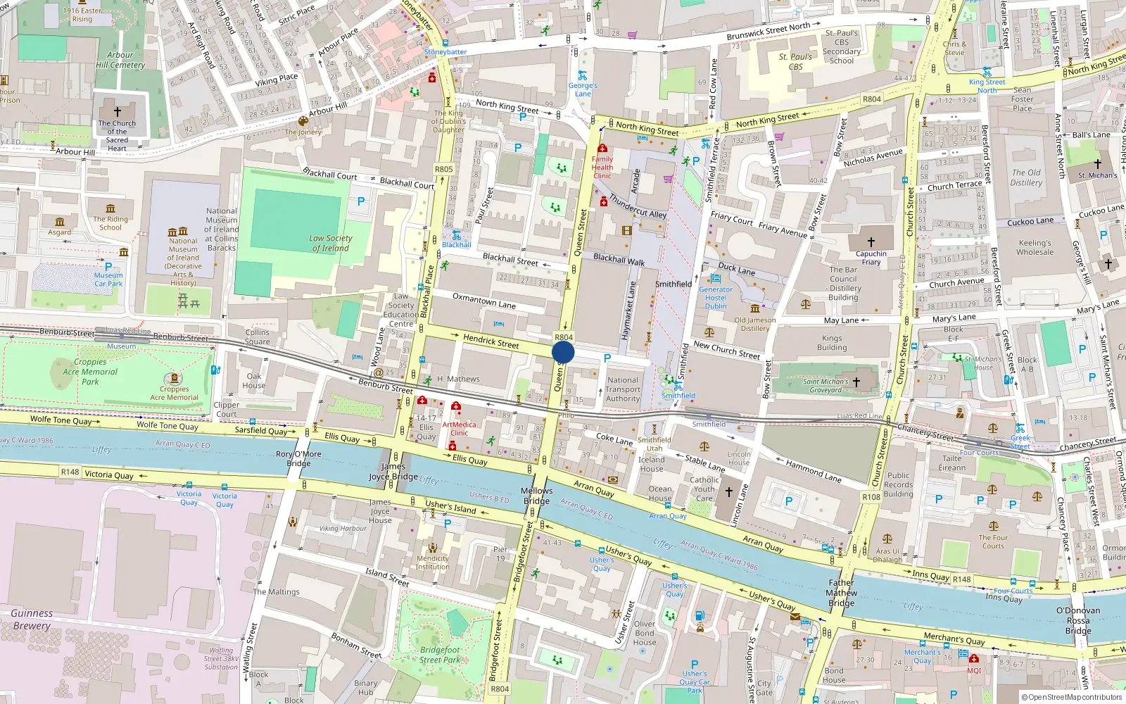 Overhead map showing the location of Apt 3 Block B, Smithfield Market, Smithfield Dublin 1