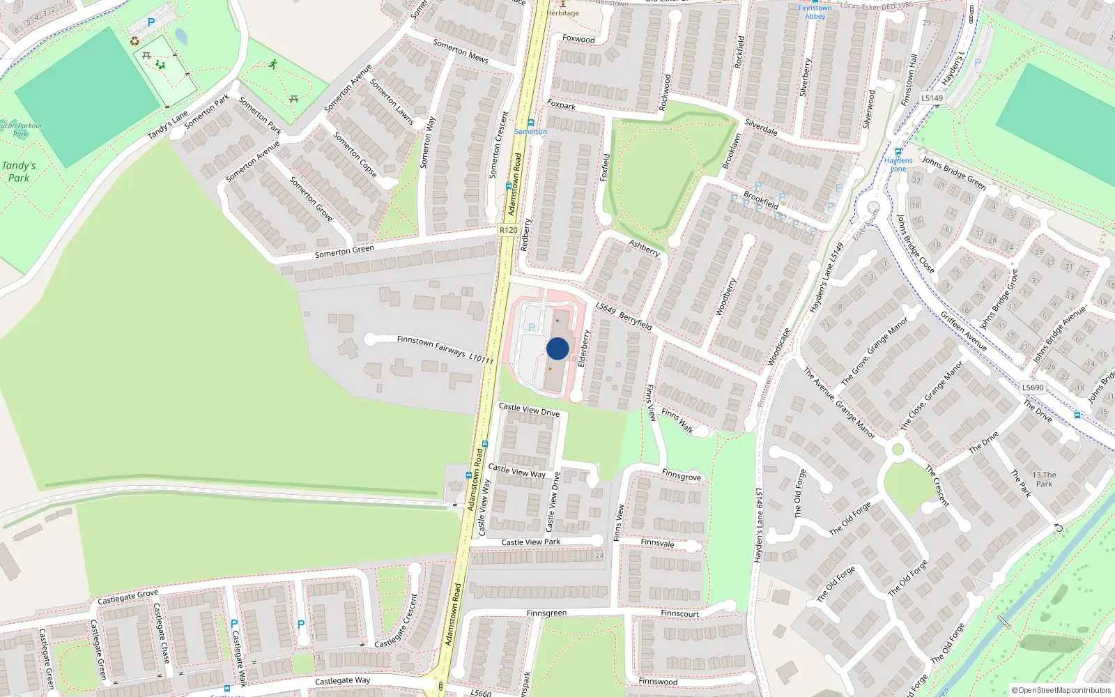 Overhead map showing the location of Apt 3, Finnstown Shopping Centre, Lucan