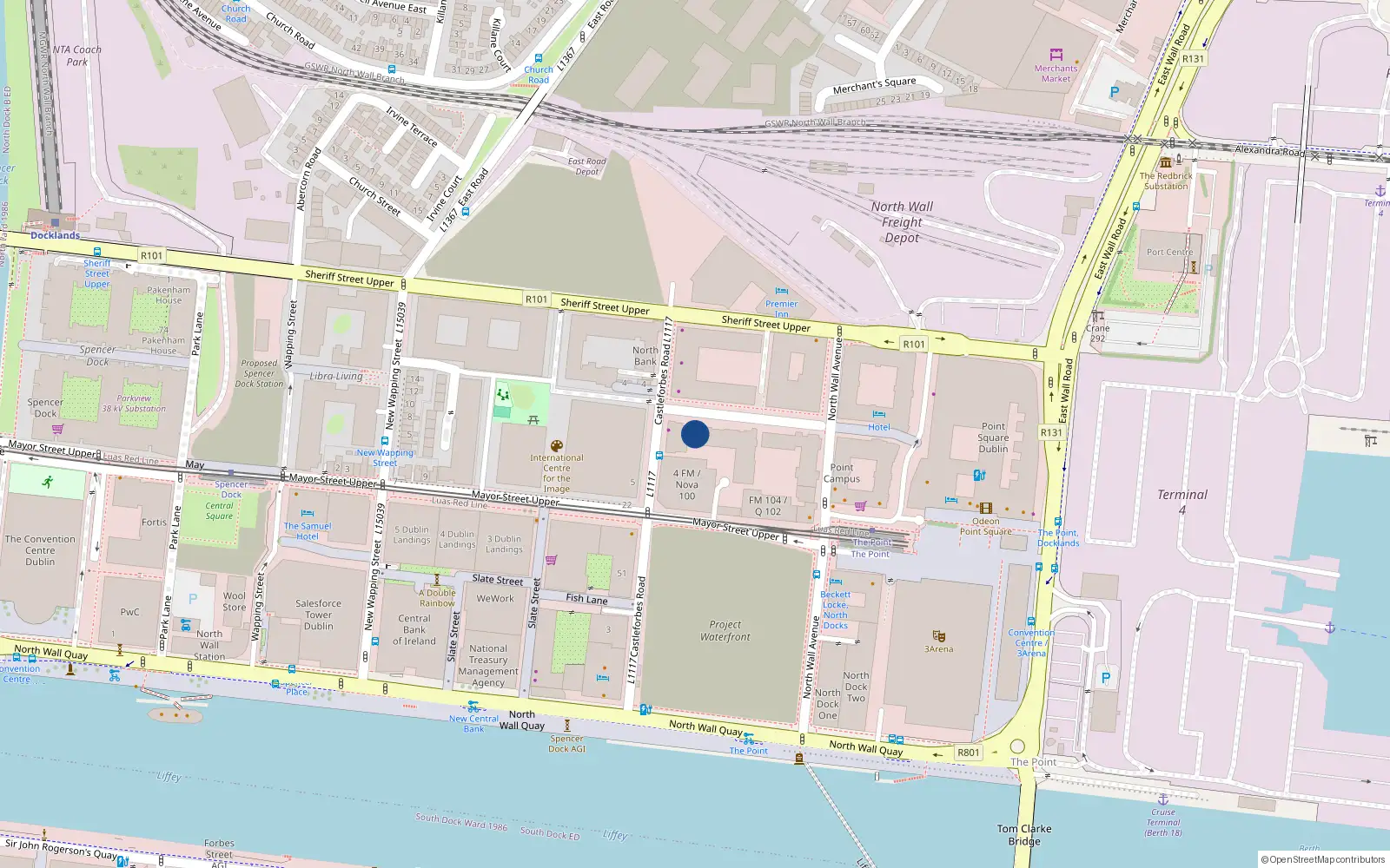 Overhead map showing the location of Apt 300, Castleforbes Square, Dublin 1