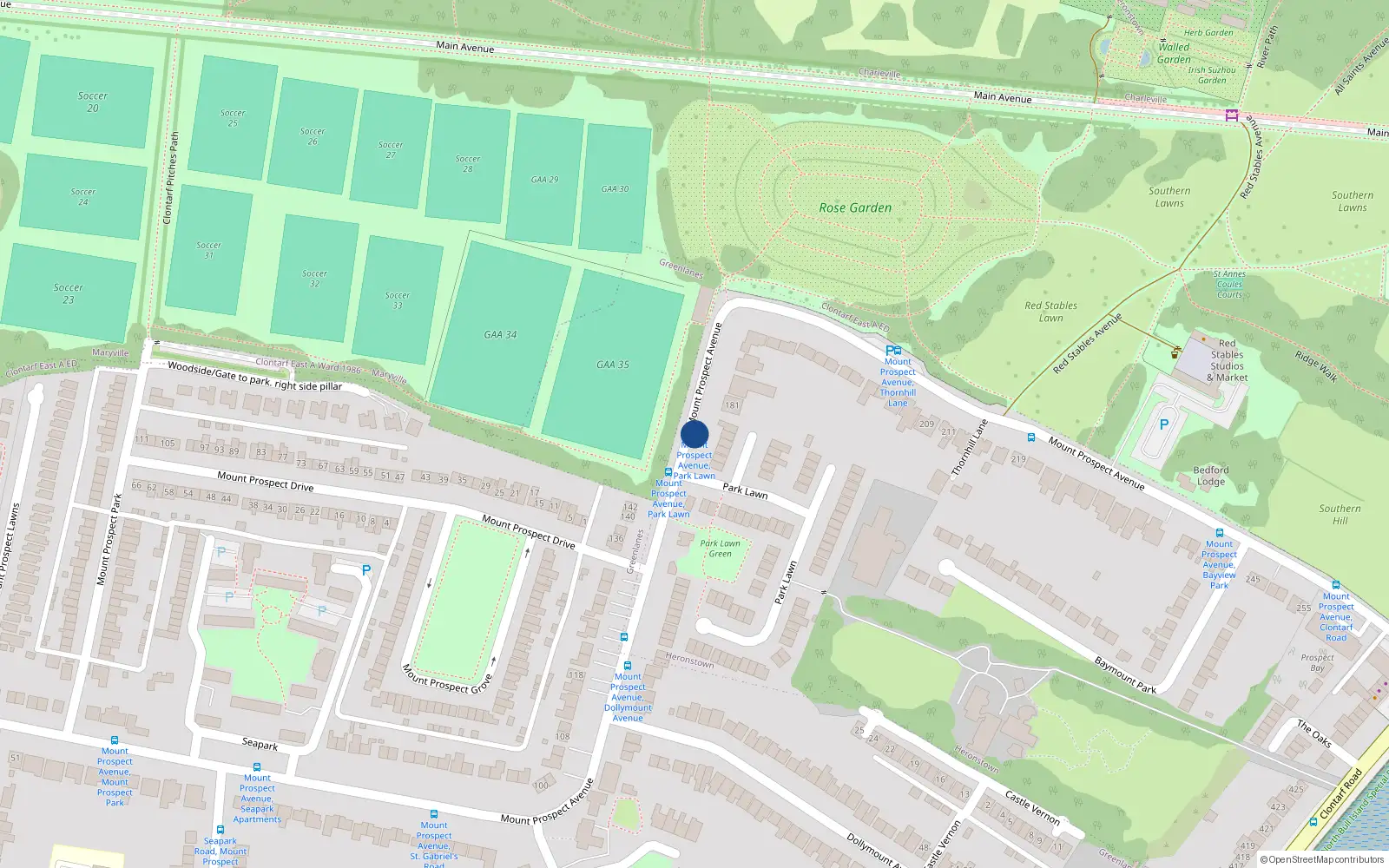 Overhead map showing the location of Apt 31, Mount Prospect Avenue, Clontarf Dublin 3