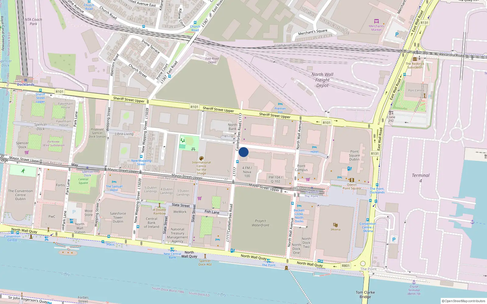 Overhead map showing the location of Apt 322, Castleforbes Square, Castleforbes Road Dublin 1