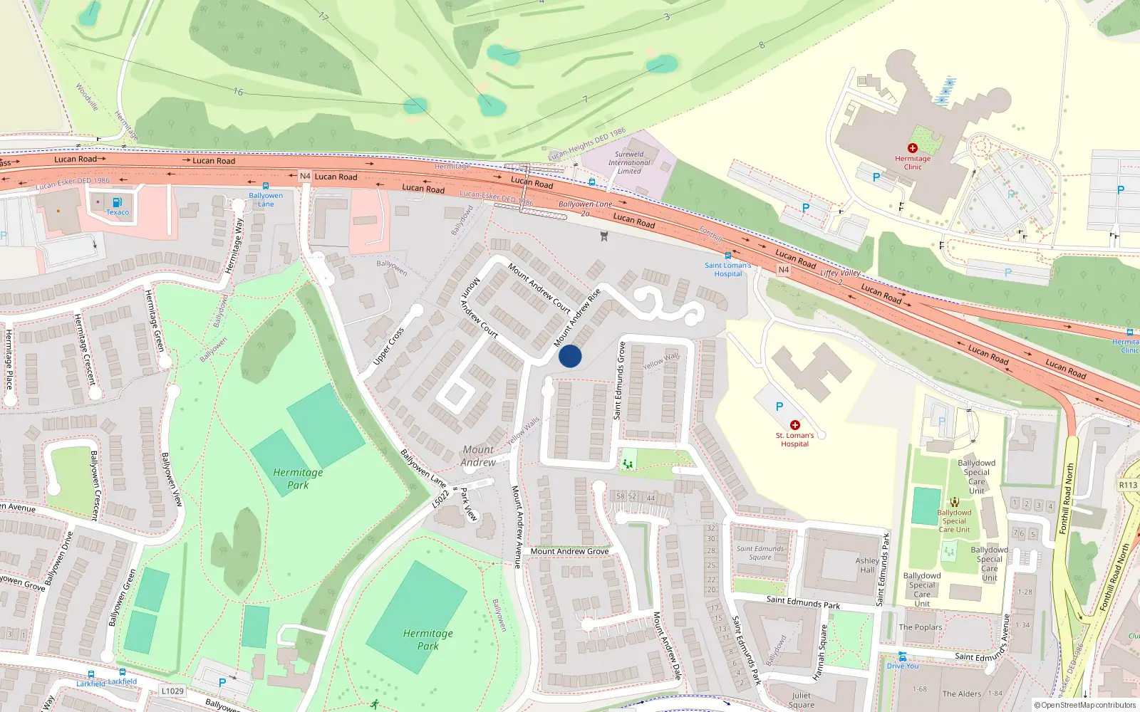 Overhead map showing the location of Apt 4 Mount Andrew Rise, Lucan, 4 Mount Andrew Rise, Lucan