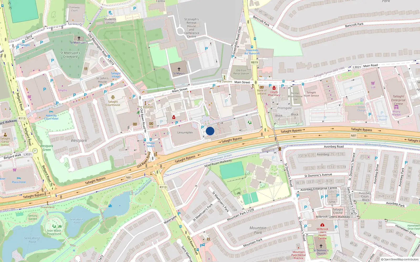 Overhead map showing the location of Apt 4 New Bancroft Centre, Main Stret, Bancroft Road, Dublin 24