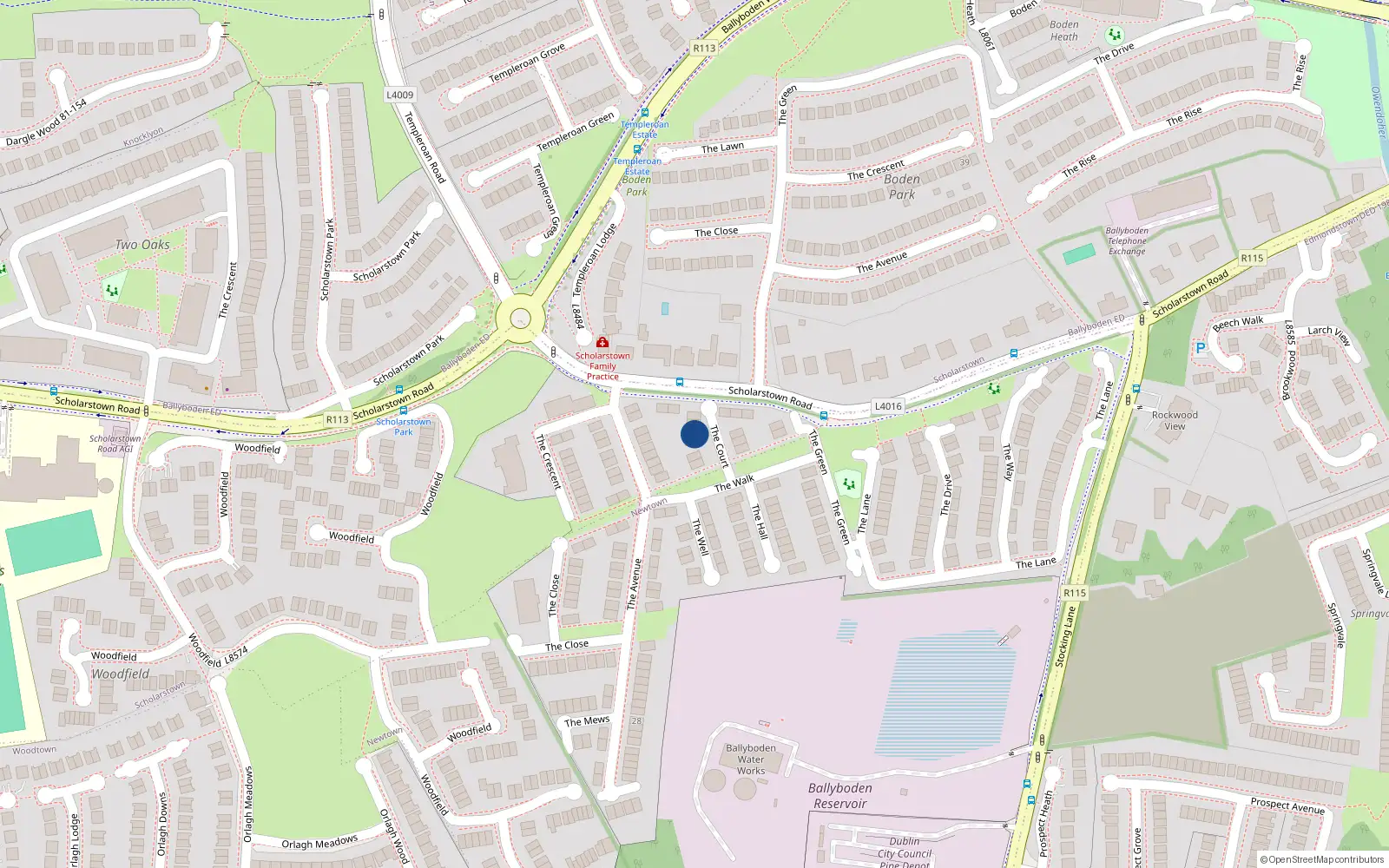 Overhead map showing the location of Apt. 4 the Court Block A1, Ballycullen Gate, 4 The Court, Dublin 16
