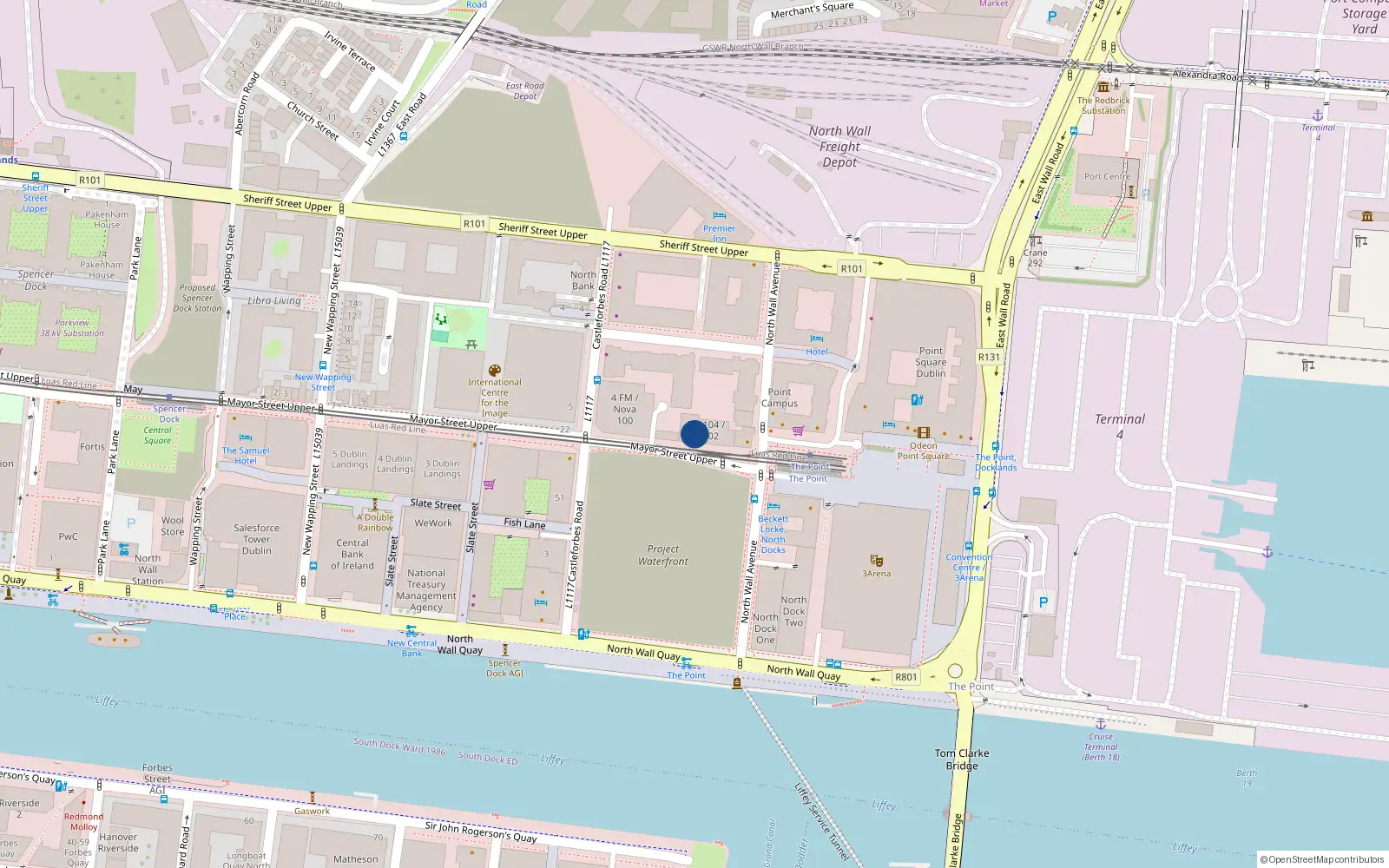 Overhead map showing the location of Apt 425, Block J, Castleforbes Square Dublin 1