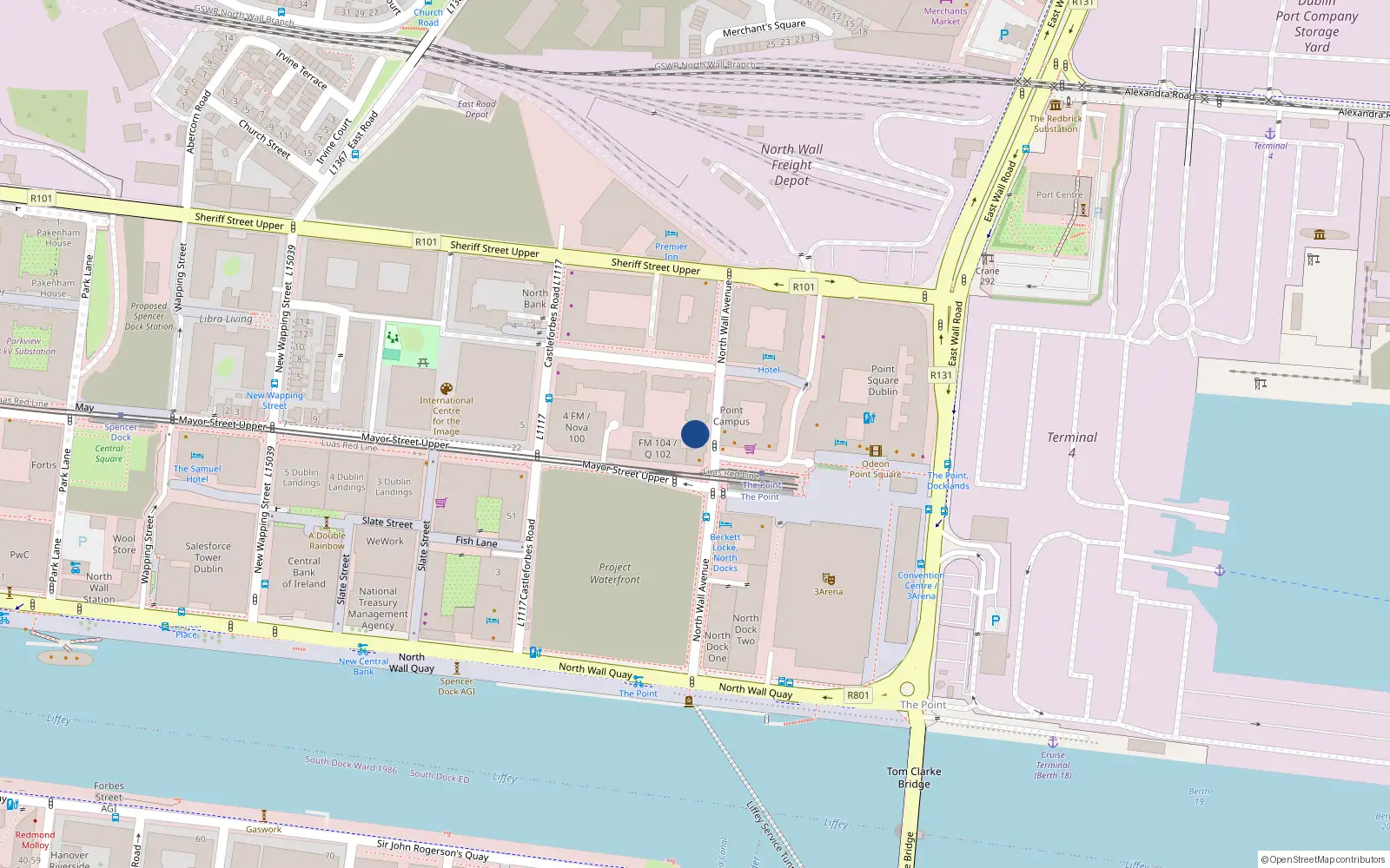 Overhead map showing the location of Apt 468, Block K, Castleforbes Square Dublin 1