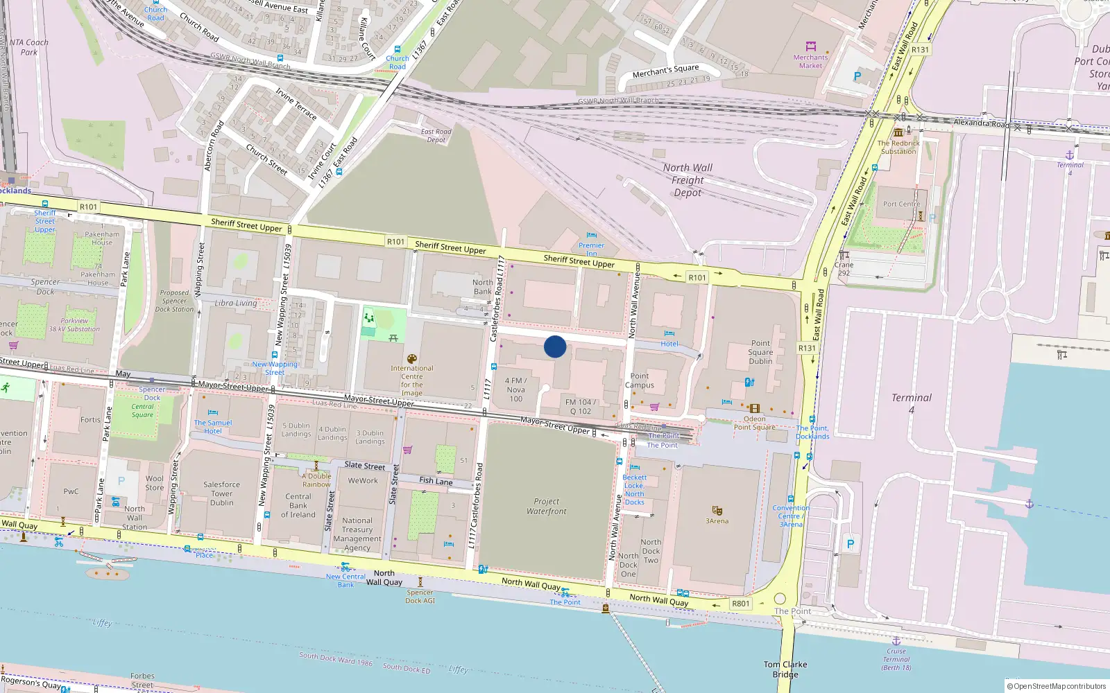 Overhead map showing the location of Apt 47, Castleforbes Square, Dublin 1