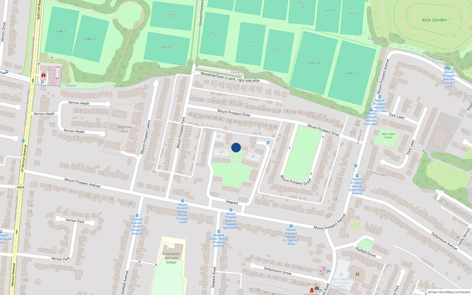 Overhead map showing the location of Apt 47, Seapark, Mount Prospect Avenue
