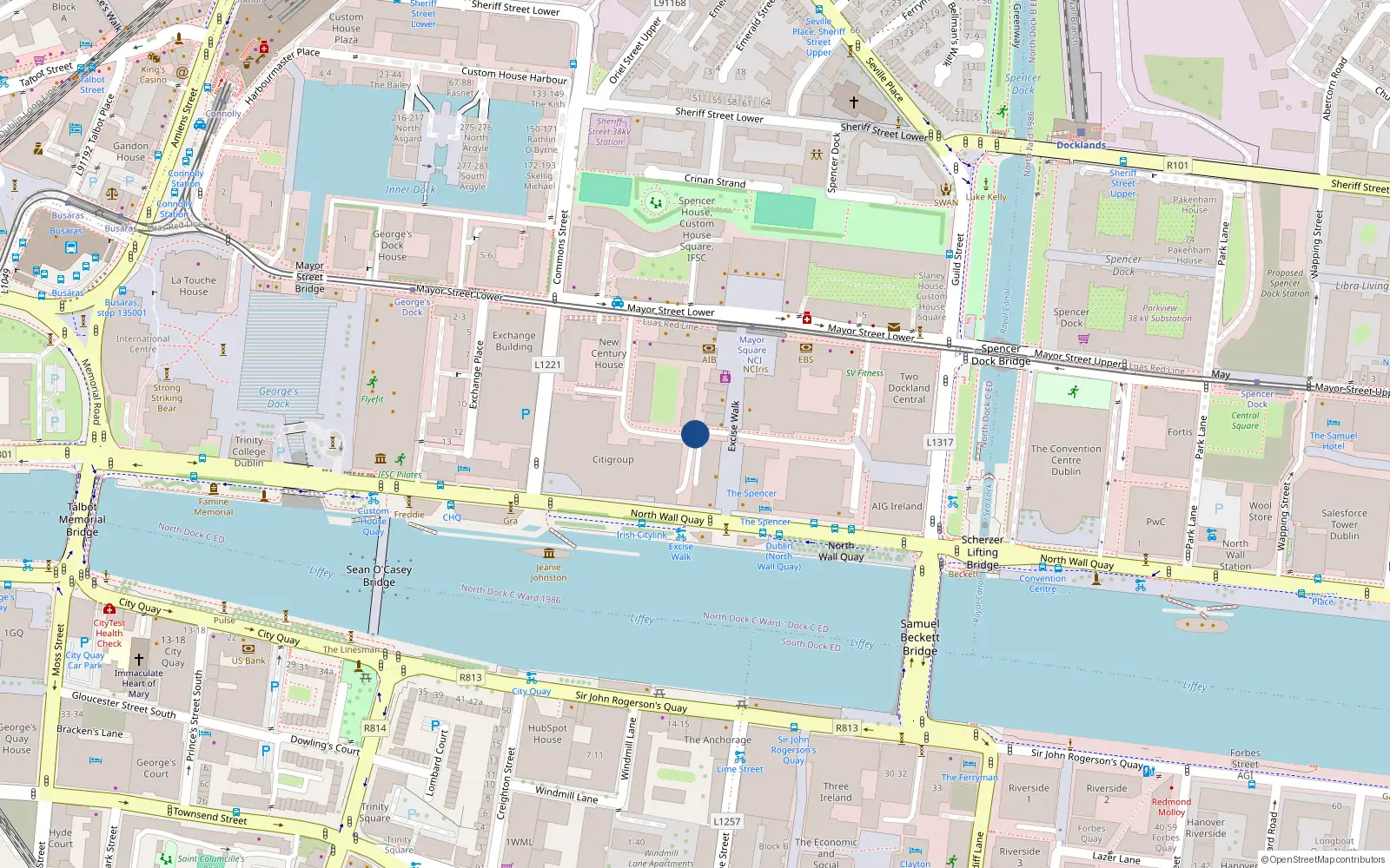 Overhead map showing the location of Apt 5, Block 11, 11 Clarion Quay, Dublin 1